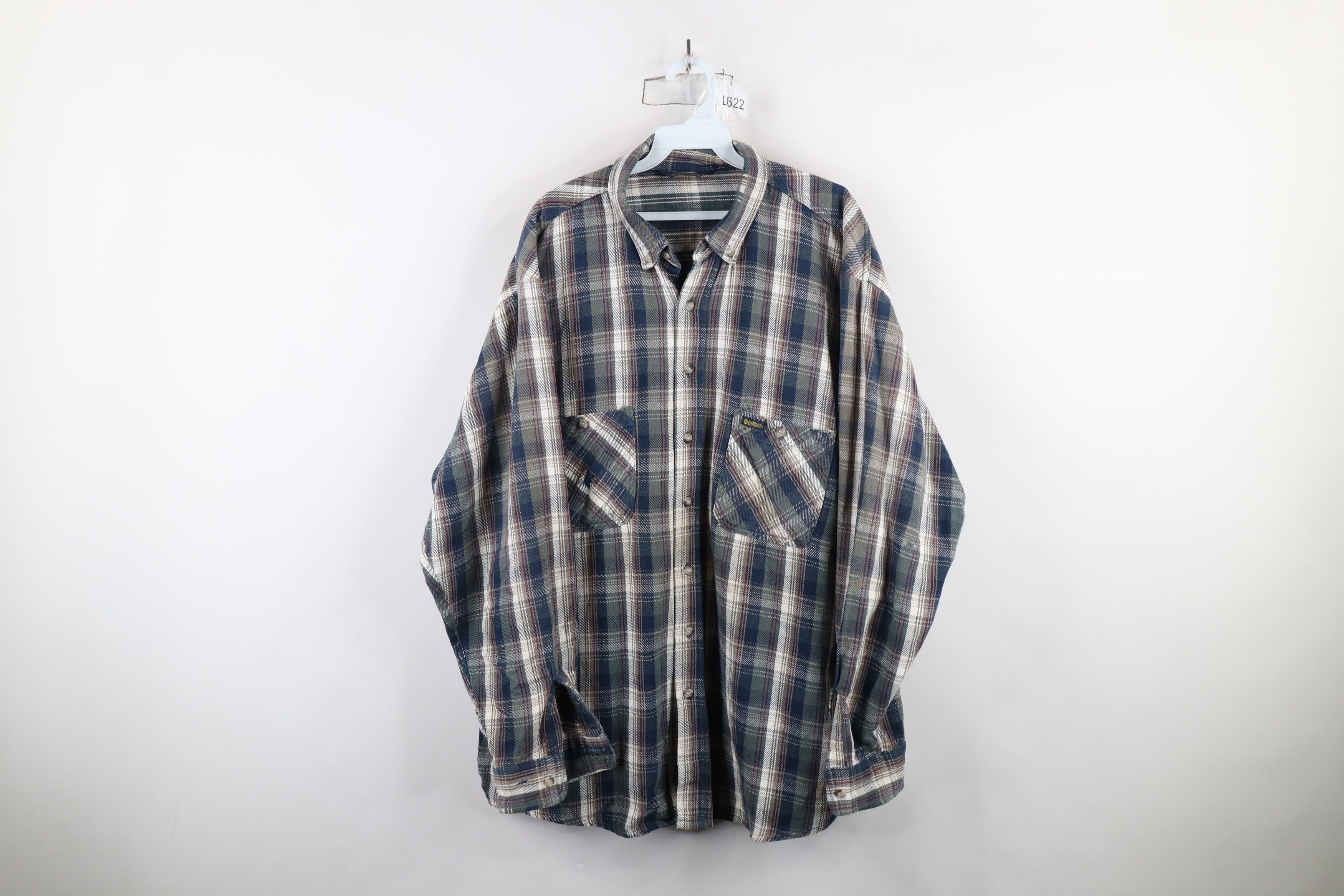 Vintage Vintage 90s OshKosh B'Gosh Heavy Flannel Button Shirt USA Size US XXL / EU 58 / 5 - 1 Thumbnail