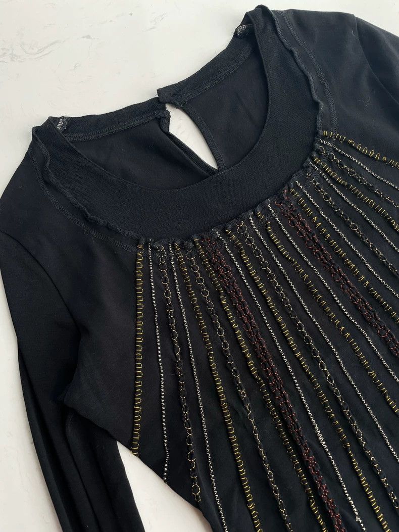 Jean Paul Gaultier Jean Paul Gaultier Embroidered Long Sleeve T-Shirt 2504-Nex Size S / US 4 / IT 40 - 4 Thumbnail