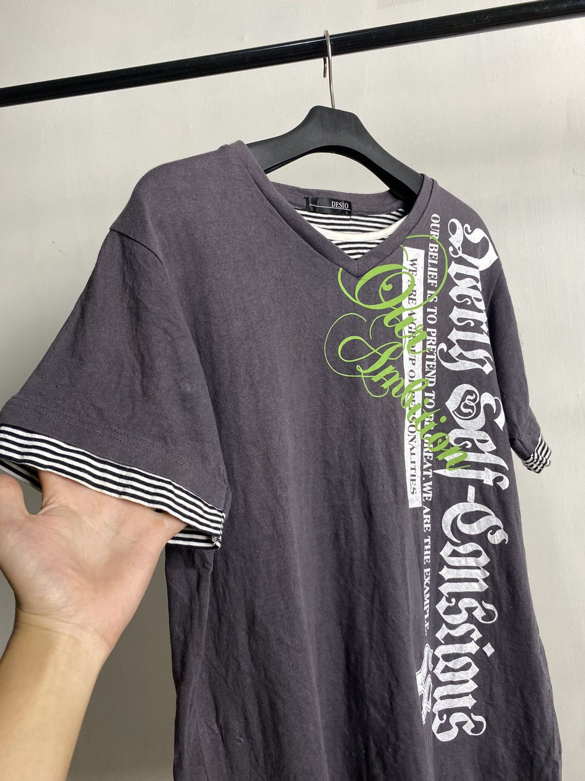 Beauty Beast × If Six Was Nine × Japanese Brand Desio Double Layer Poem Rock Tshirt Size US M / EU 48-50 / 2 - 2 Thumbnail