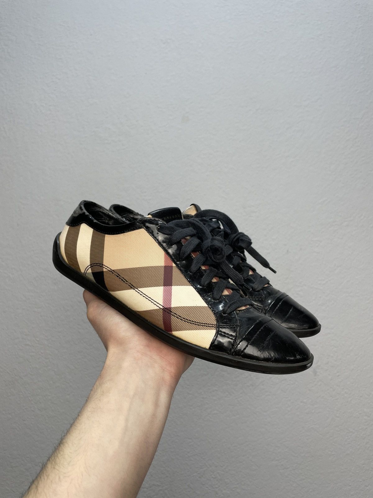 Vintage Y2K Burberry Nova check Leather Sneakers Shoes
