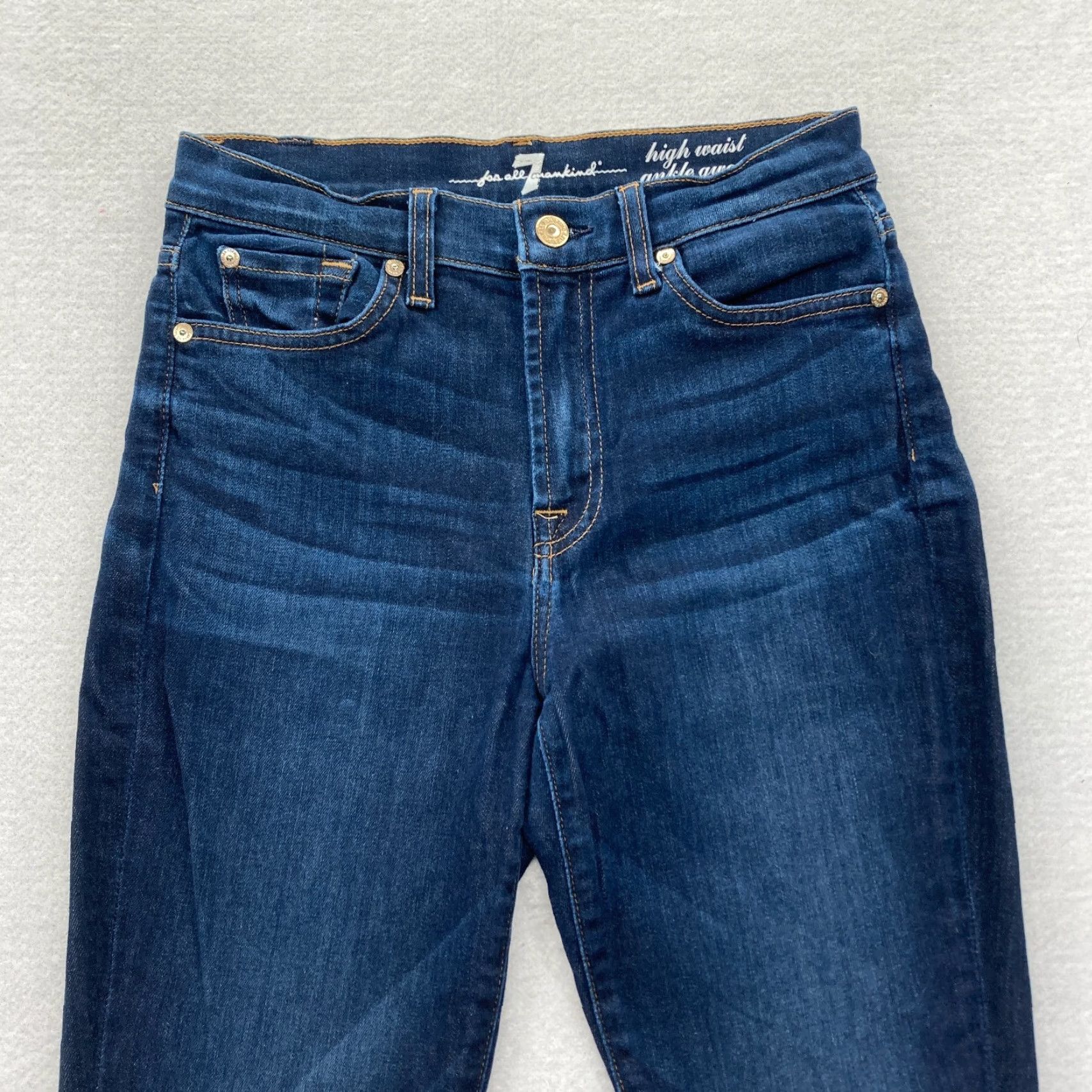 7 For All Mankind 7 For All Mankind Gwenevere Jeans Women's 27 Skinny Dark Wash Blue Stretch Denim Size 27" / US 4 / IT 40 - 2 Thumbnail