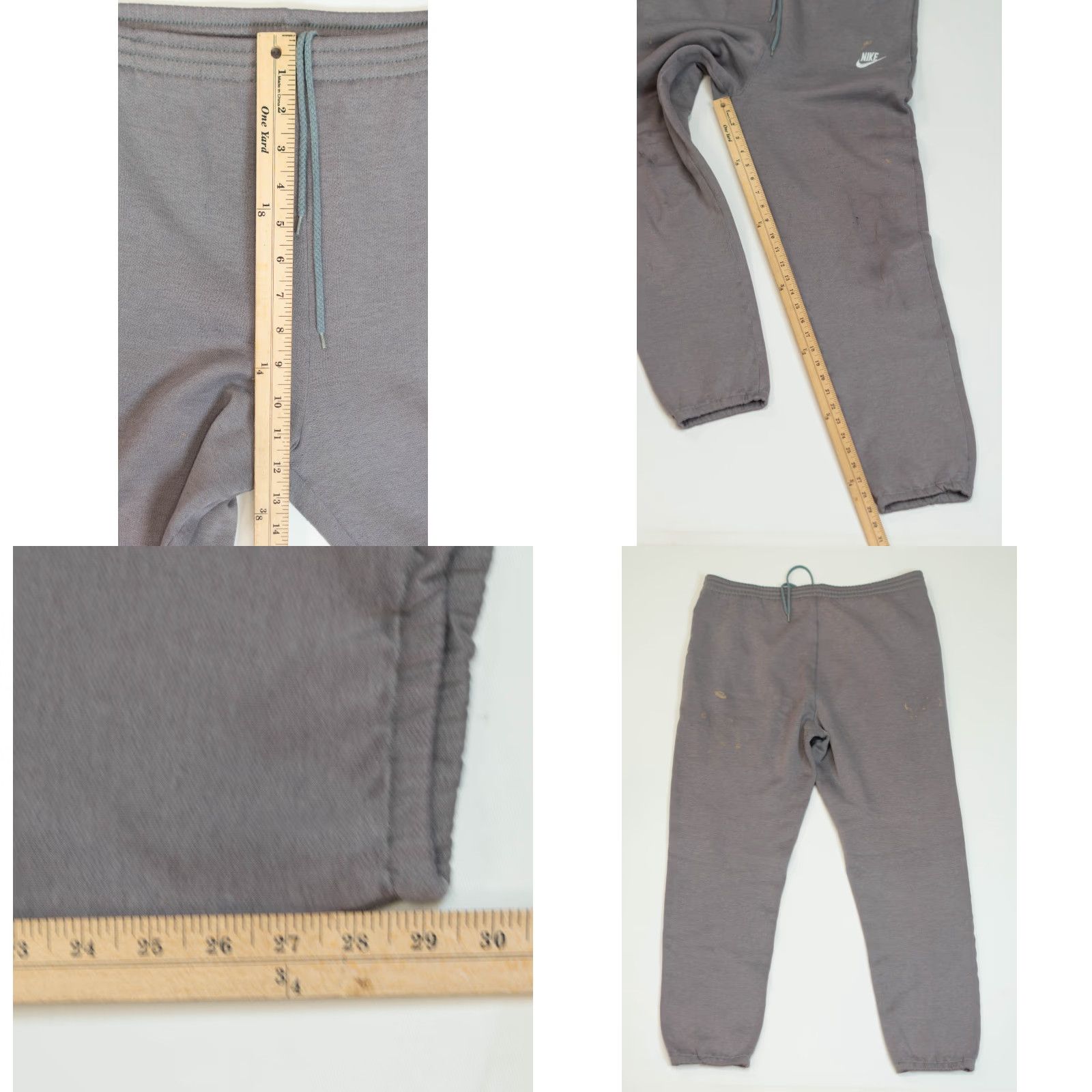 Nike VINTAGE Nike Sweatpants Gray Regular Men L Inseam 30 Sport Sportswear Swoosh Center Distressed 80s 70s 90s NCAA College University Athletic Pants Size US 33 - 10 Thumbnail