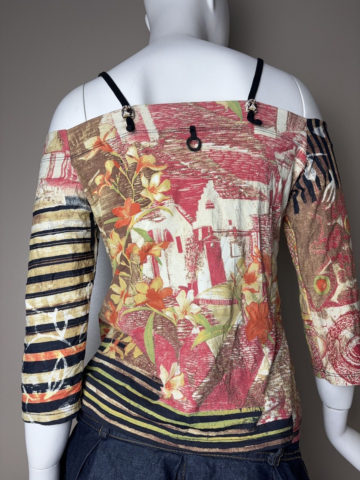 Vintage Save The Queen mixed vintage 3/4 sleeves top Size M / US 6-8 / IT 42-44 - 8 Thumbnail