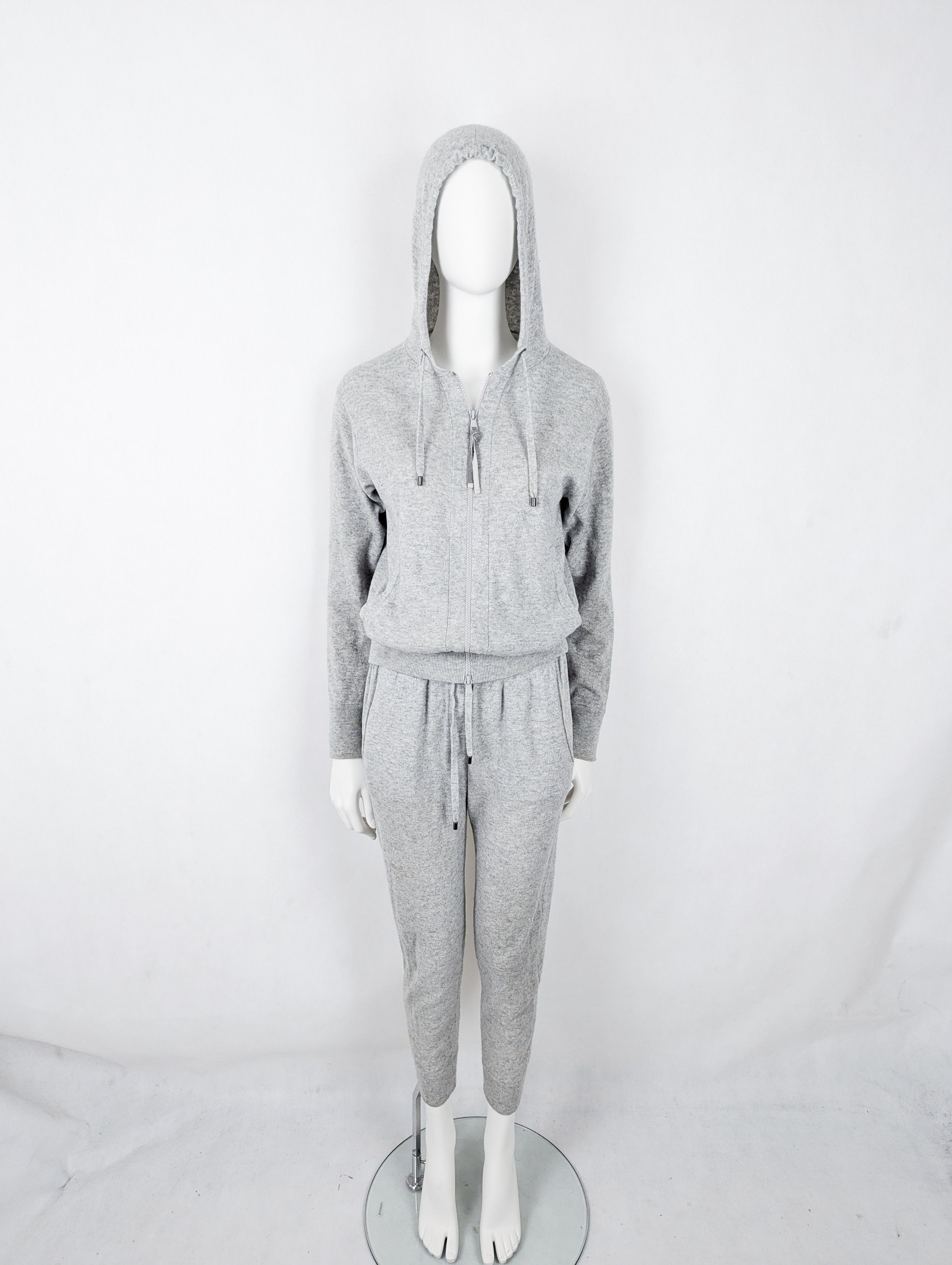 Brunello Cucinelli Brunello Cucinelli cashmere grey set suit pants zip hoodie S Size S / US 4 / IT 40 - 2 Thumbnail