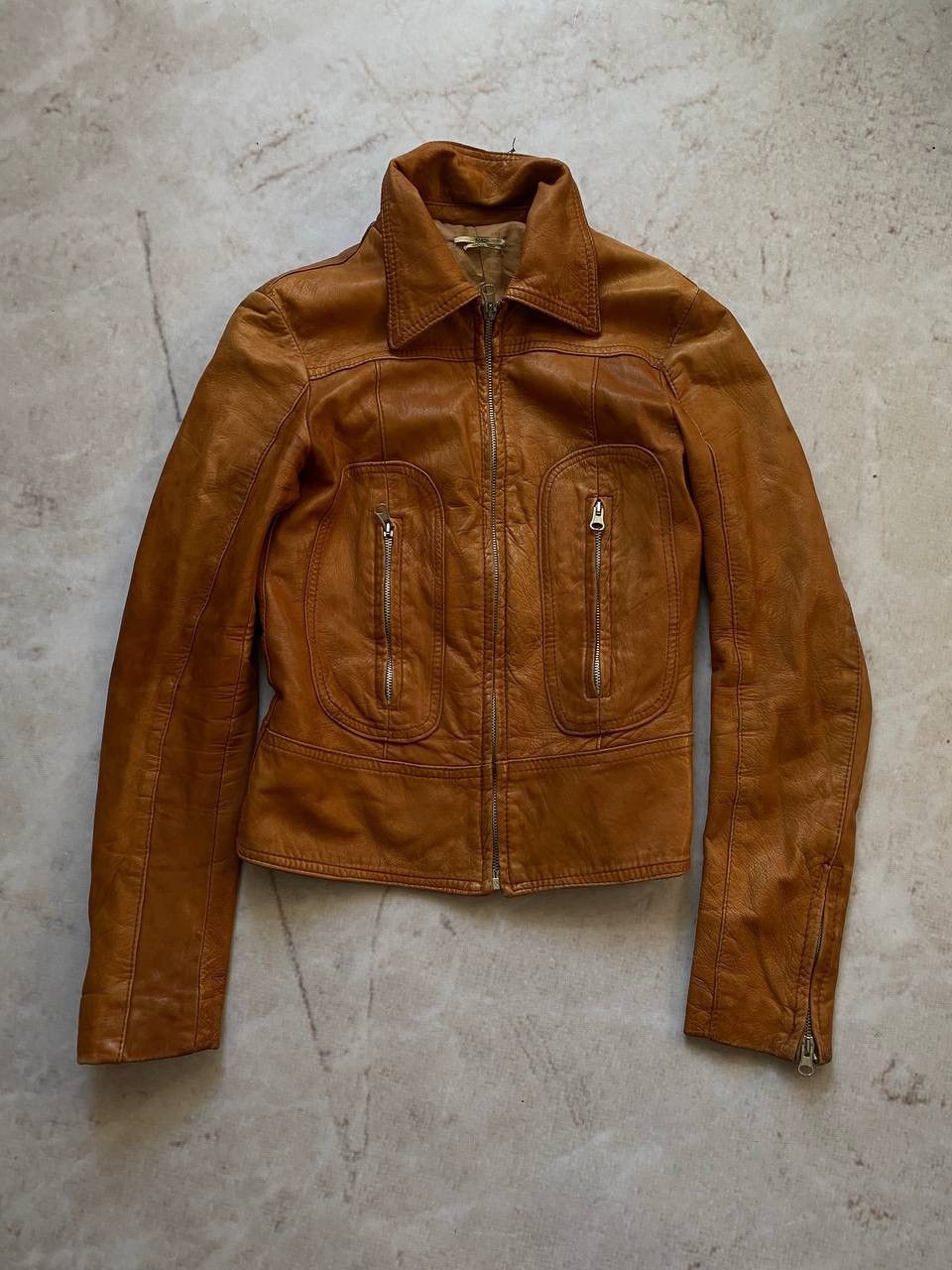 Genuine Leather × Vintage Vintage Sasch Racer Leather Jacket Italy Size M / US 6-8 / IT 42-44 - 1 Thumbnail