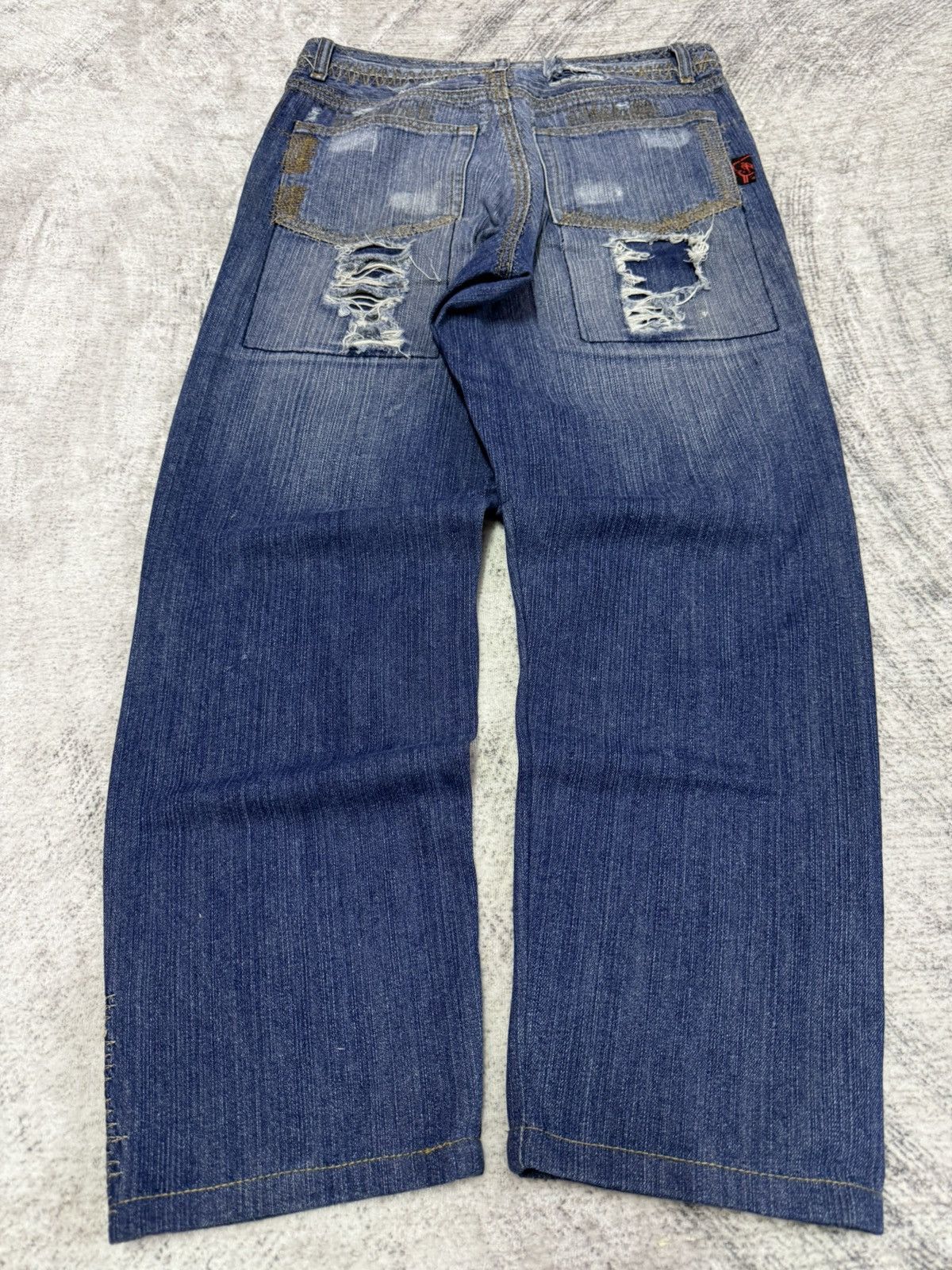 Hysteric Glamour × Japanese Brand Wild Chanel Destroyed Repaired Heavy Stitched Jeans Size US 30 / EU 46 - 2 Thumbnail