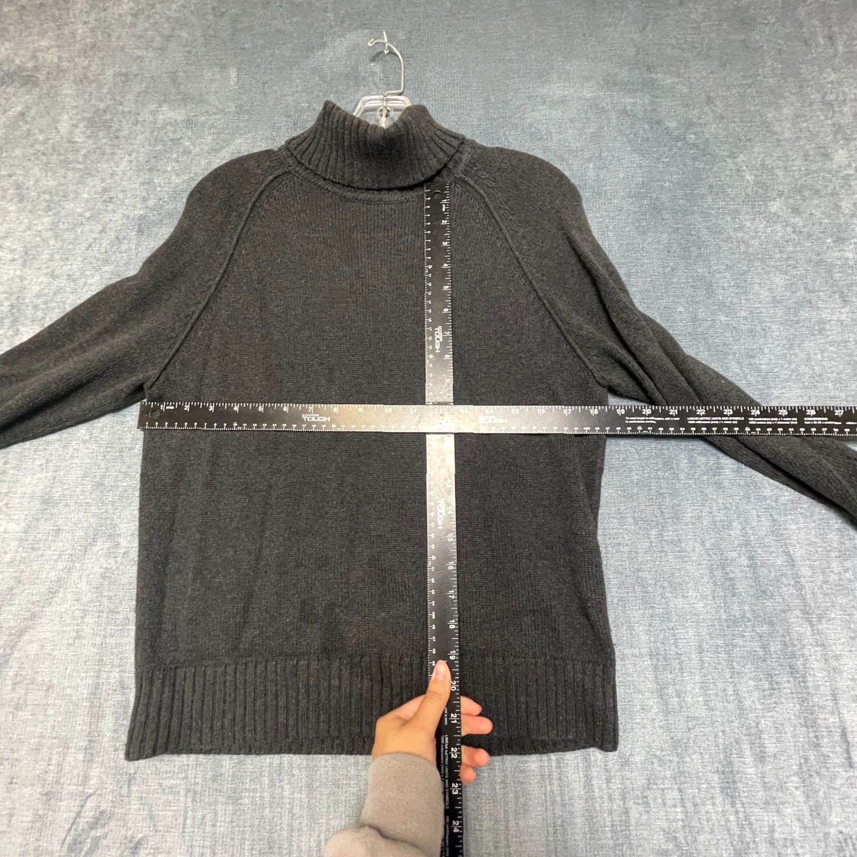 Vintage Jeanne Pierre Sweater Womens L Gray Cotton Ribbed Hem Turtleneck Raglan Sleeve Size L / US 10 / IT 46 - 6 Thumbnail