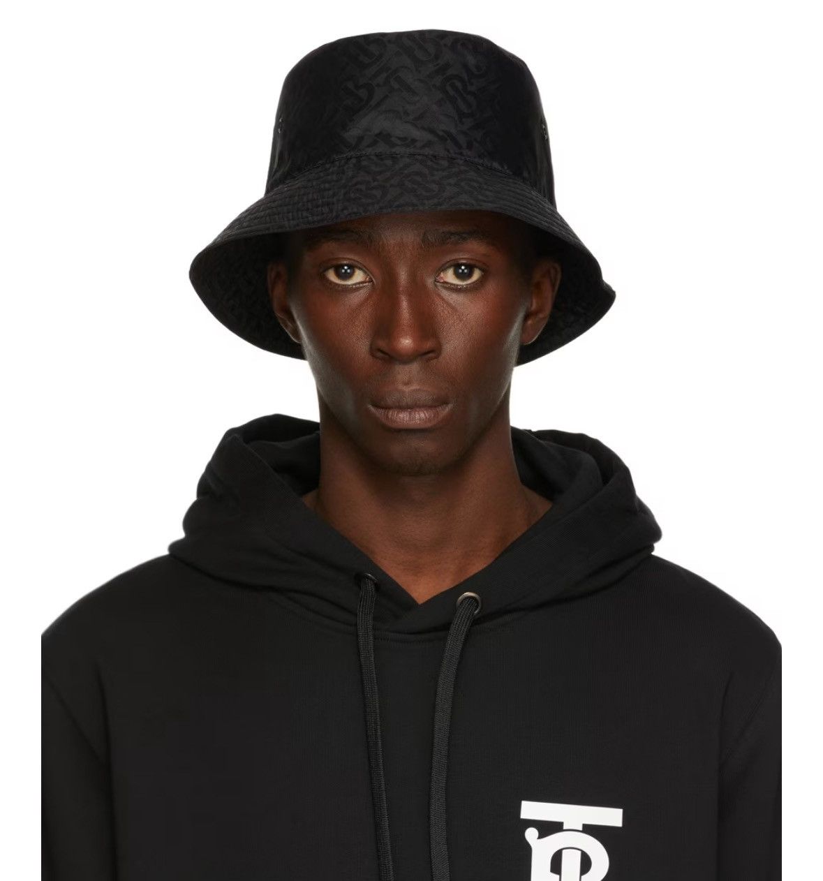 Burberry BURBERRY Black Jacquard Monogram Bucket Hat Size ONE SIZE - 3 Thumbnail