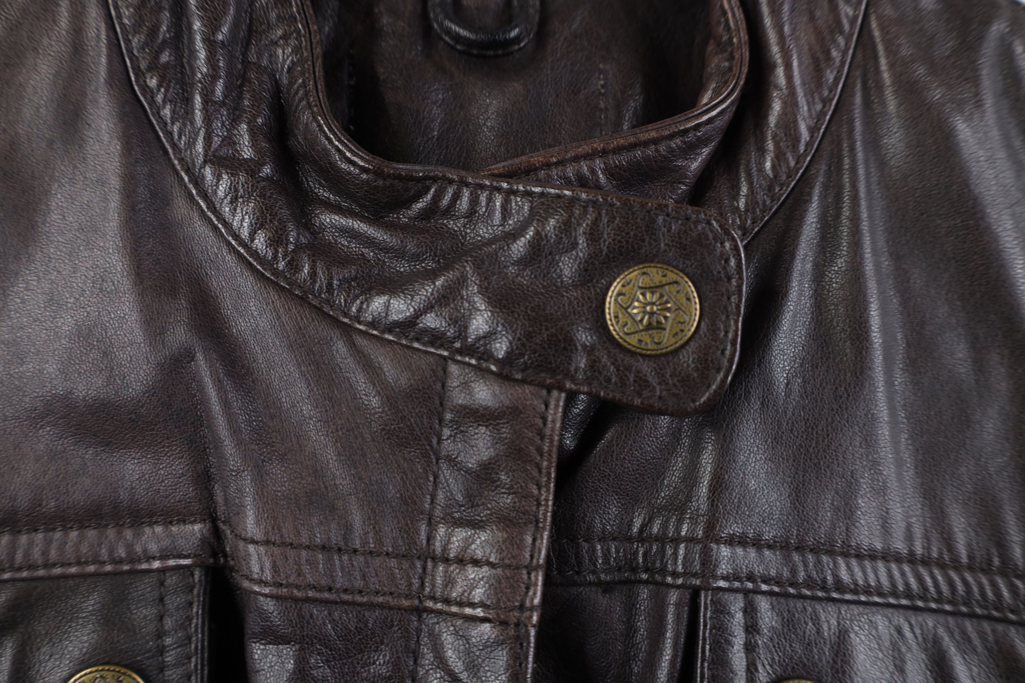 Vintage Vintage 90s Y2K Streetwear Cropped Leather Moto Jacket Size M / US 6-8 / IT 42-44 - 6 Thumbnail