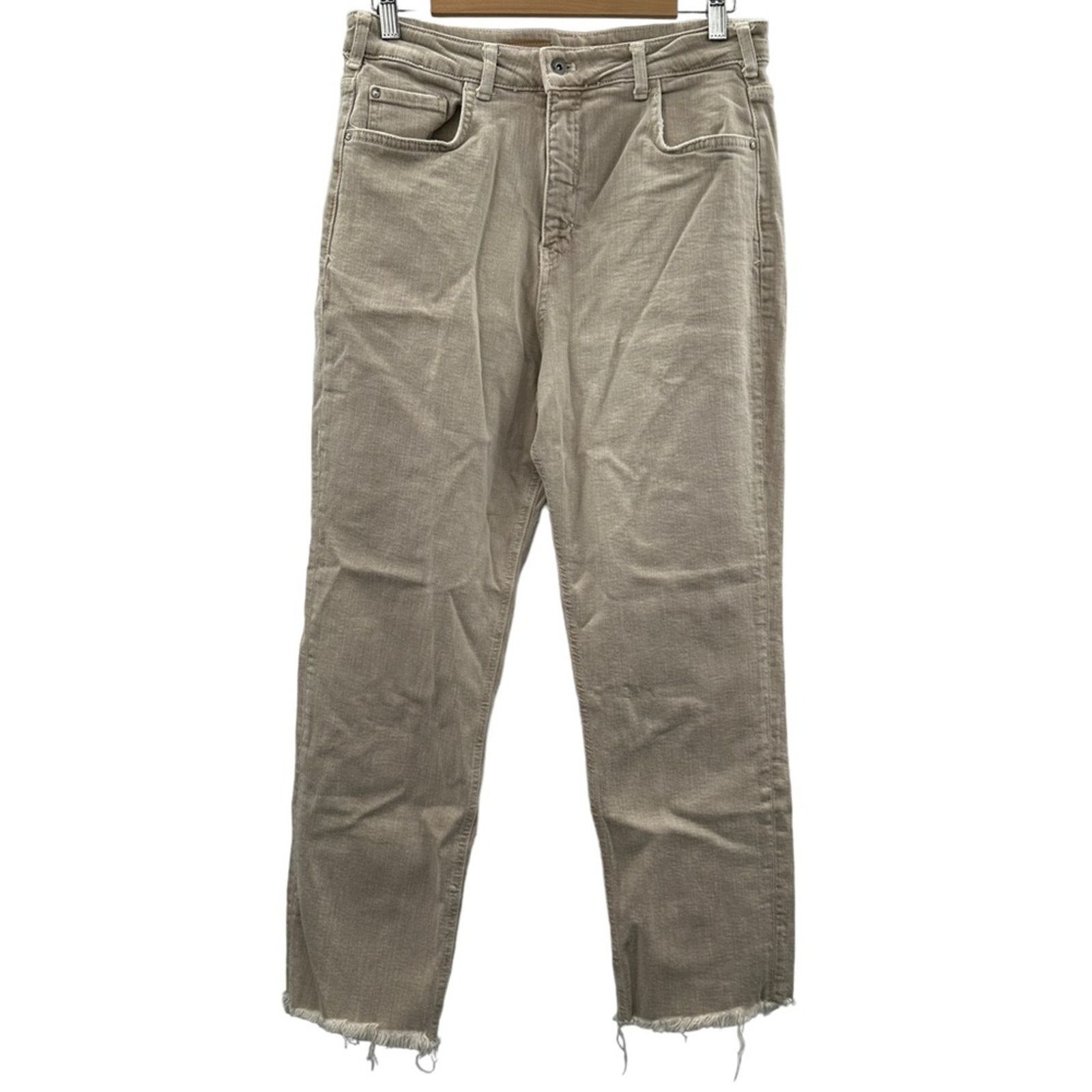 Anthropologie Anthropologie Pilcro Cream Vintage Straight Raw Hem Jeans Size 32" / US 10 / IT 46 - 1 Thumbnail