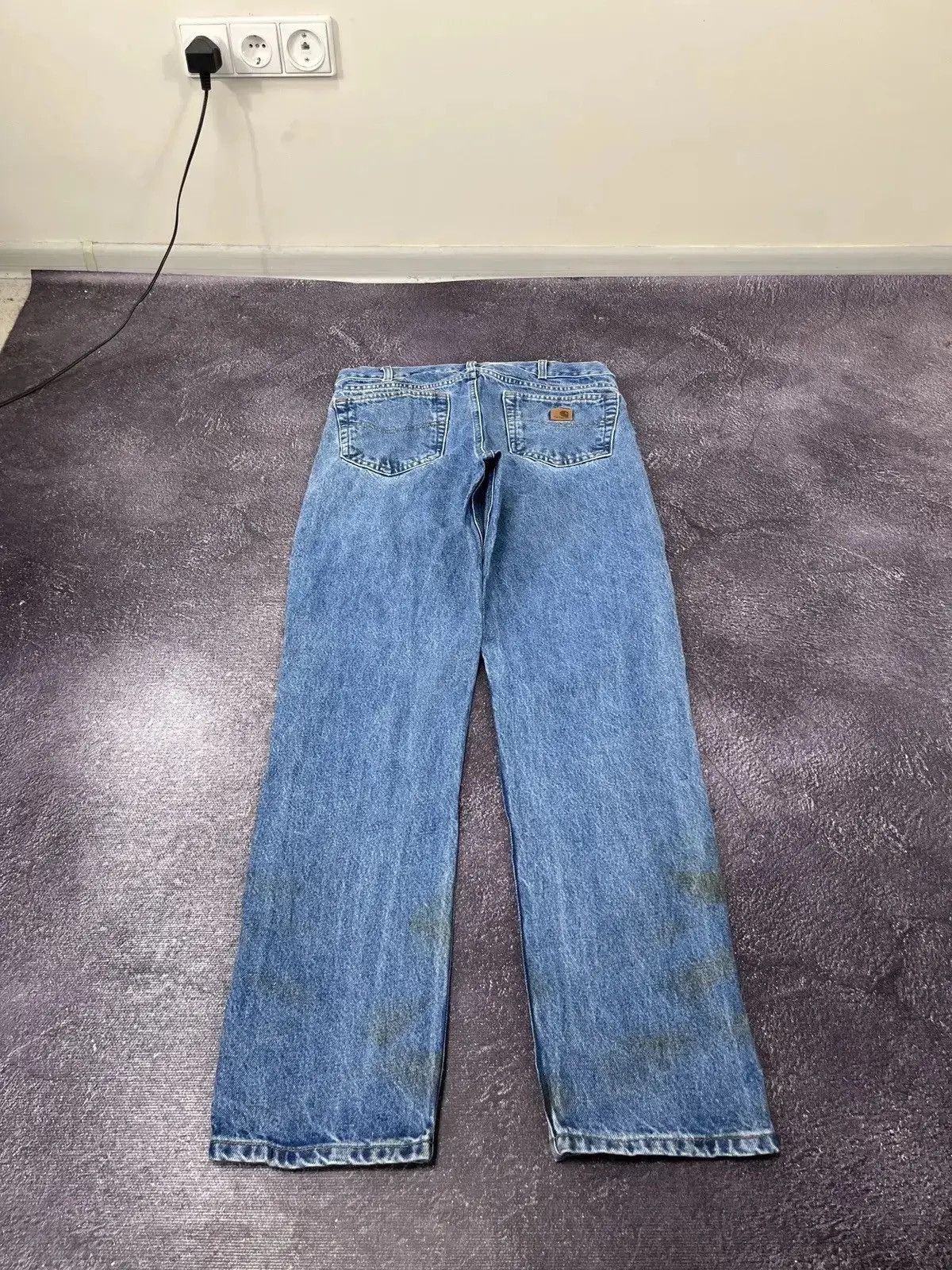 Carhartt × Vintage Vintage Carhartt Blue Denim Work Hype Straight Fit Jeans Size US 33 - 3 Thumbnail