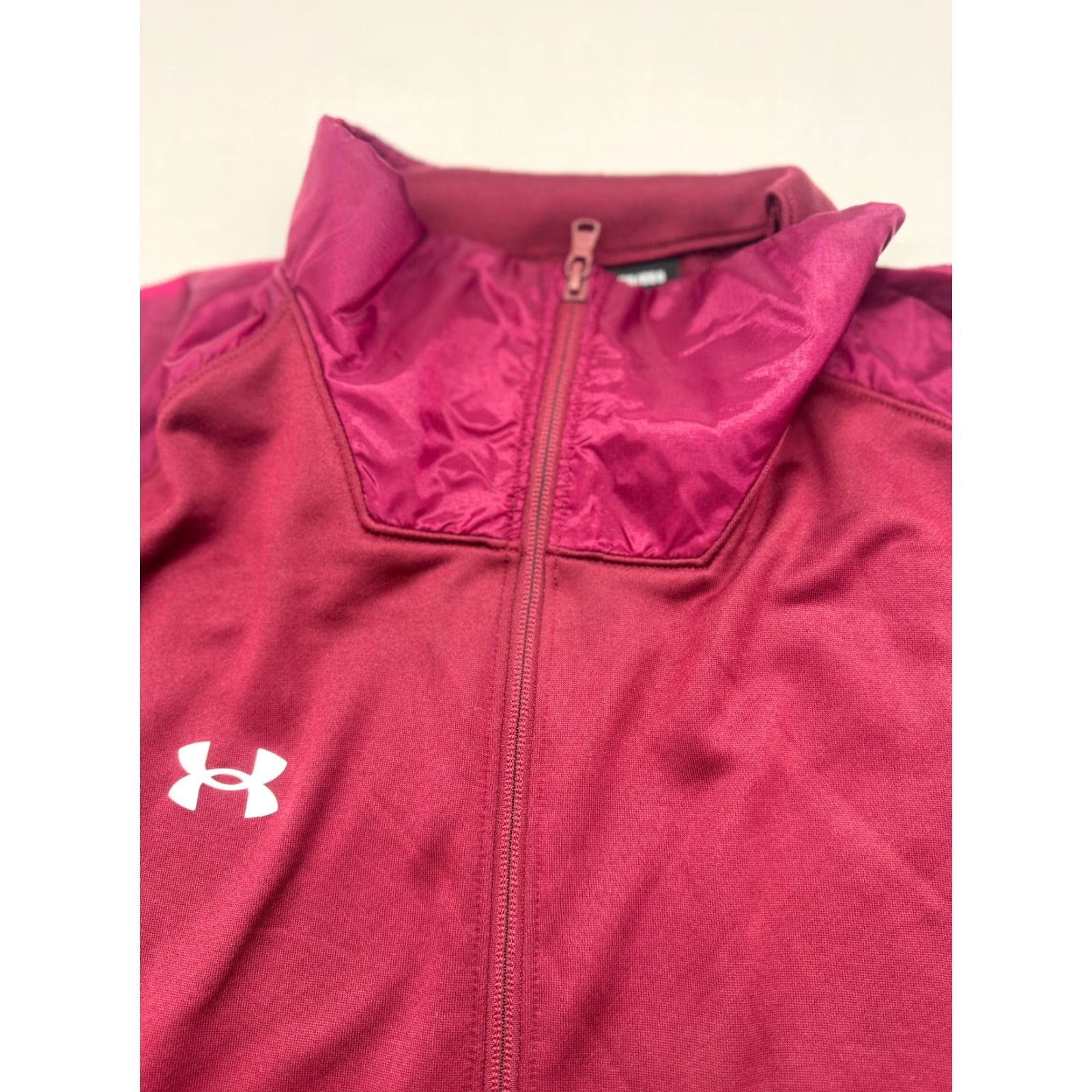 Under Armour Under Armour Mens 2XL Full Zip Warm-up Jacket Maroon Red Logo Zipper Sports 2XL Mens Apparel Sweatshirt Vintage? Size US XXL / EU 58 / 5 - 3 Thumbnail
