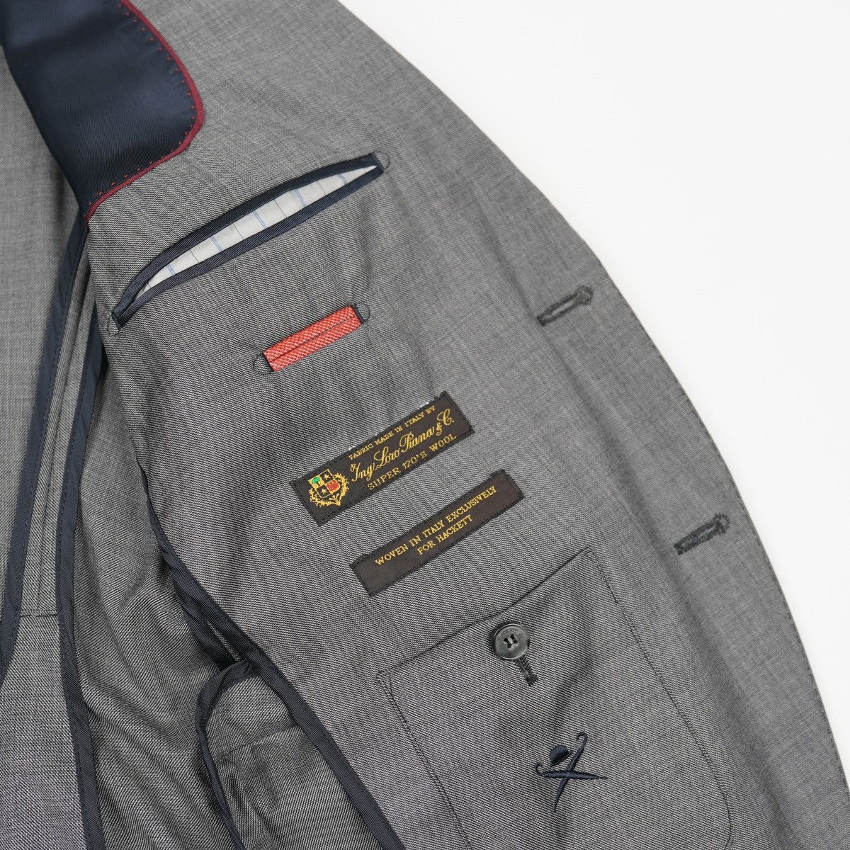 Hackett × Loro Piana Hackett Loro Piana Suit Grey Blazer Jacket Size 38R - 17 Thumbnail