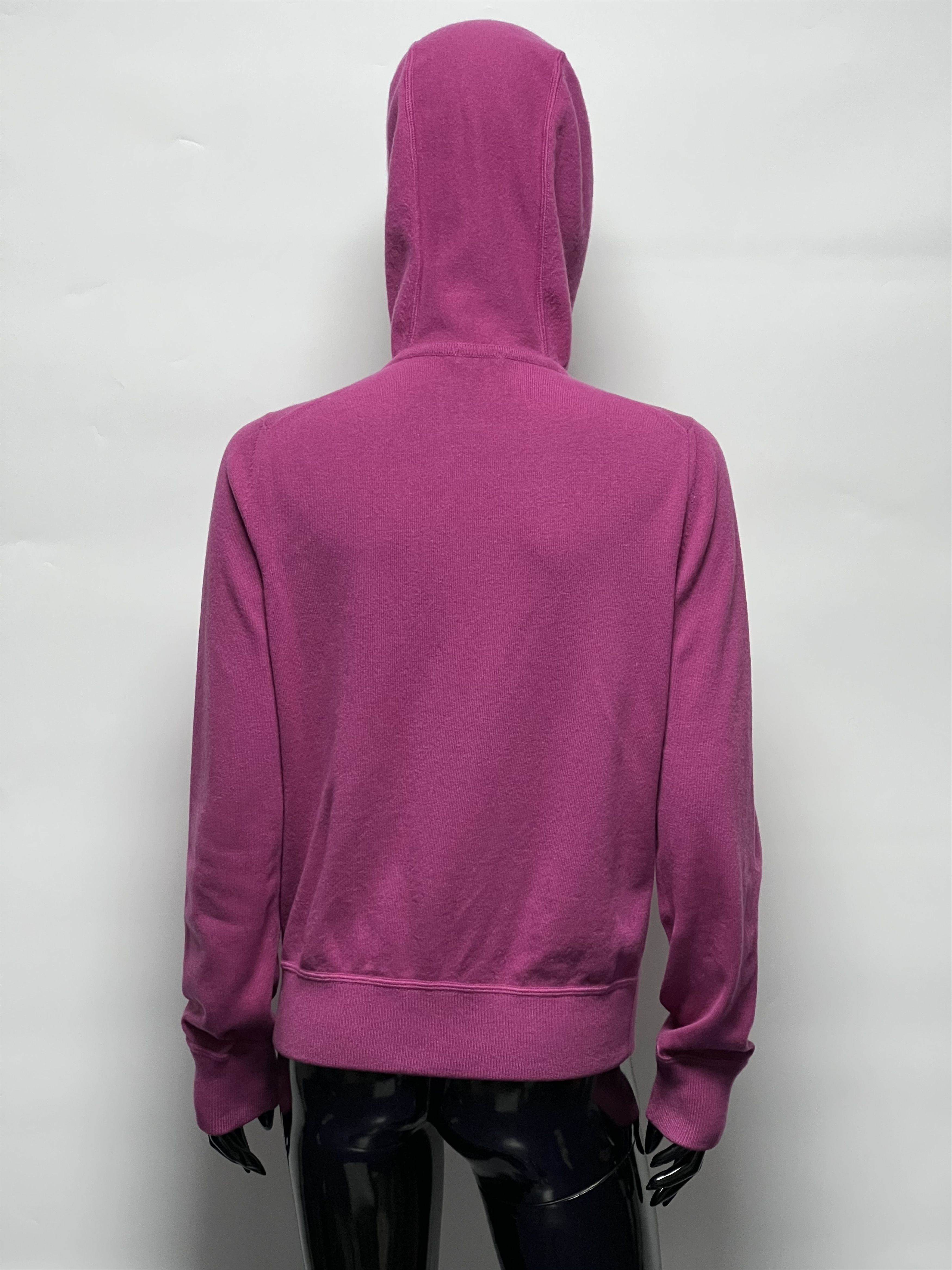 Malo Malo Women’s Fuchsia 100% Cashmere Full Zip Hoodie Size IT44 Size M / US 6-8 / IT 42-44 - 3 Thumbnail