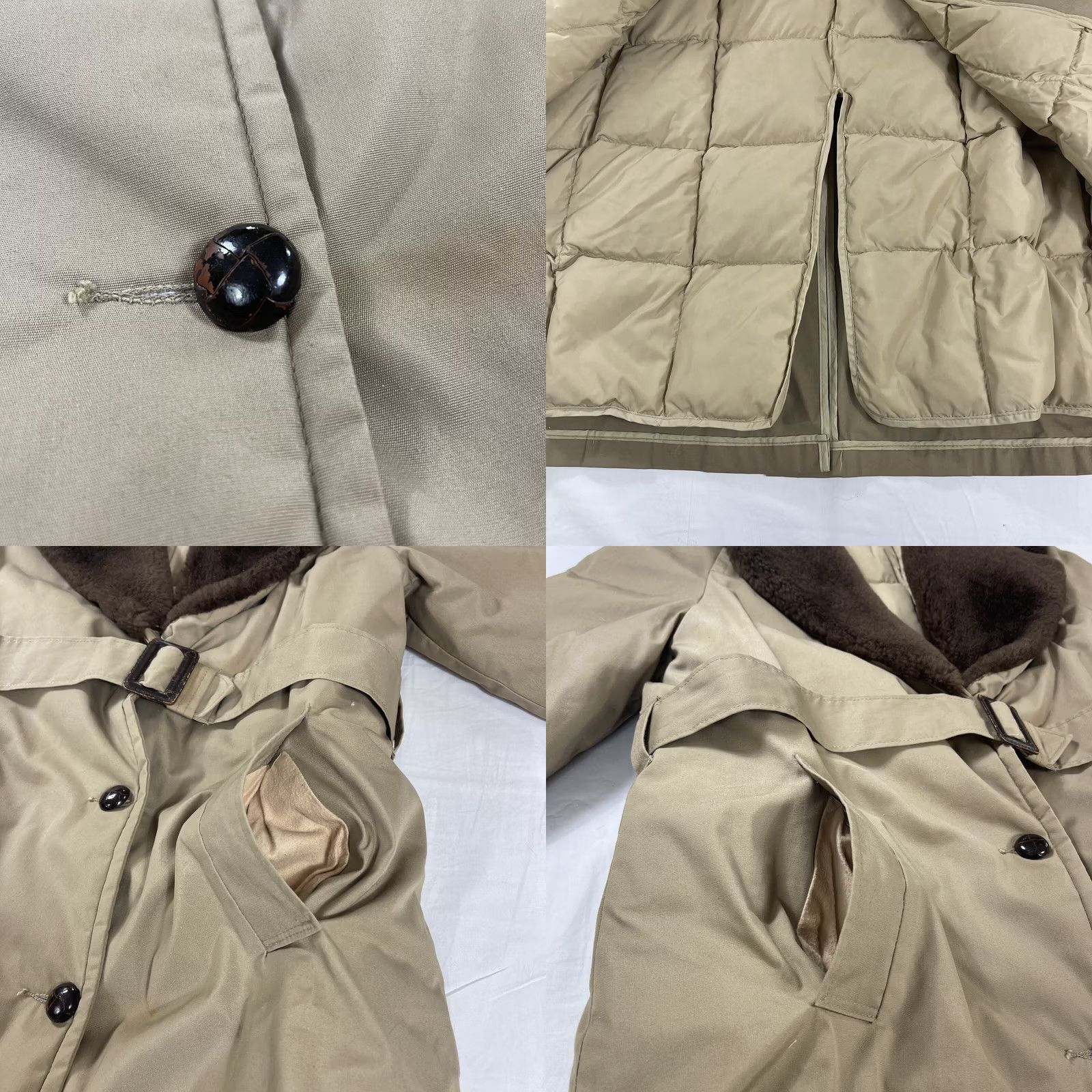 Vintage VINTAGE L.L. Bean Down Mainer Jacket Parka Belted 18 Beige Womens 80s USA Size XXL / US 16-18 / IT 52-54 - 9 Thumbnail