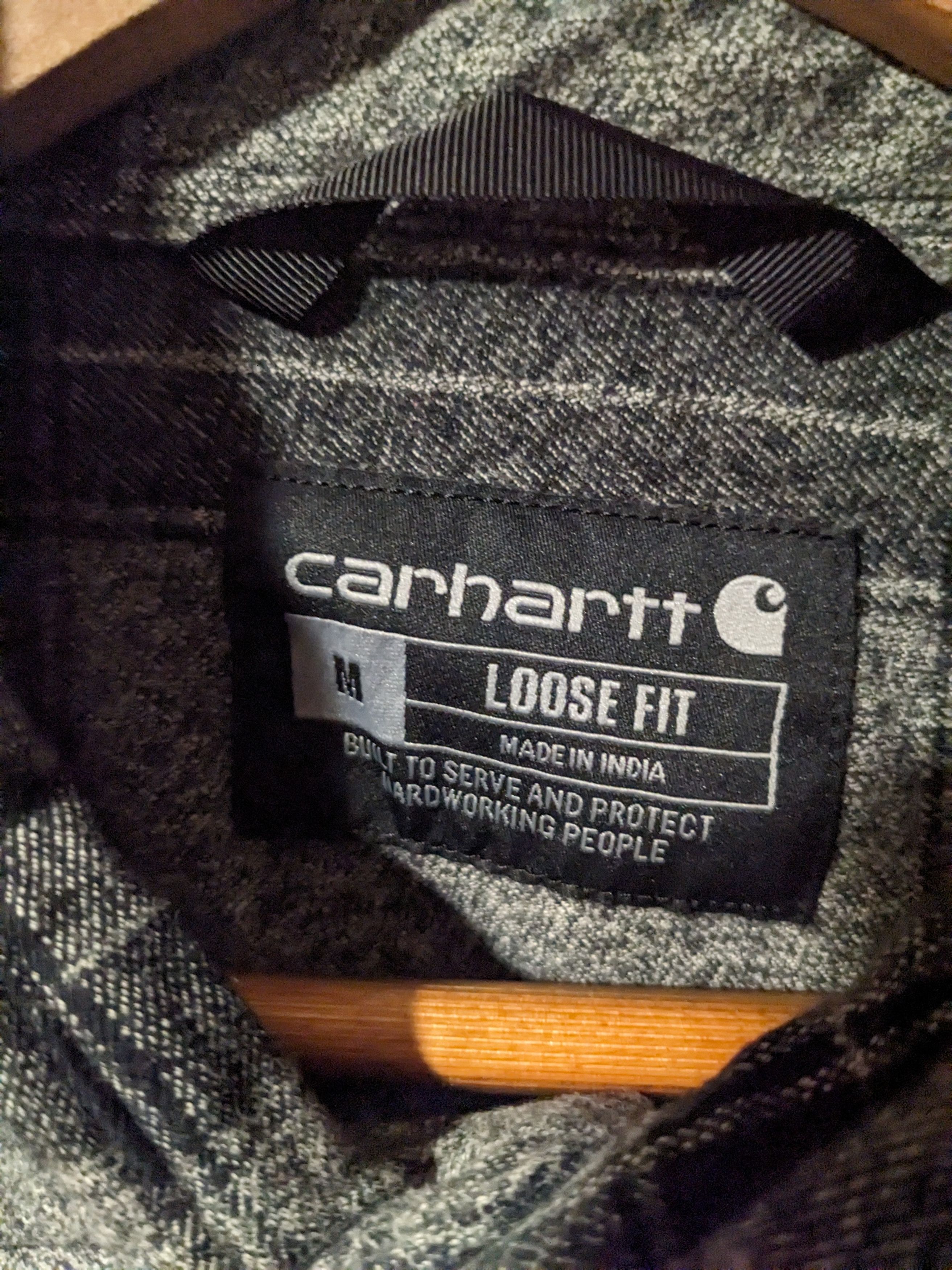 Carhartt × Designer Carhartt Black Gray Loose Fit Medium Flannel Size US M / EU 48-50 / 2 - 3 Thumbnail