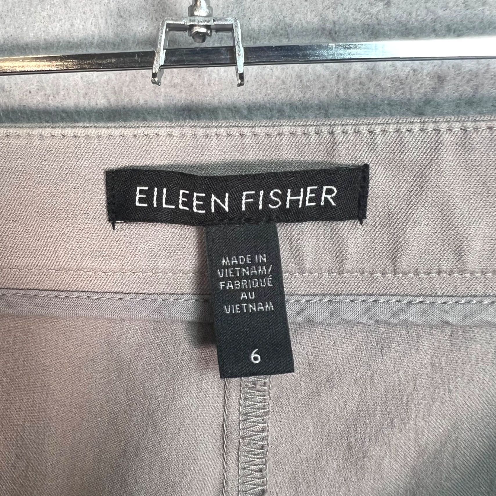 Eileen Fisher VINTAGE Eileen Fisher Pants Cropped Straight Leg 6 Gray Organic Cotton Blend Womens Size 6 Stretch Cropped 23in Inseam Womens Size 28" / US 6 / IT 42 - 3 Thumbnail