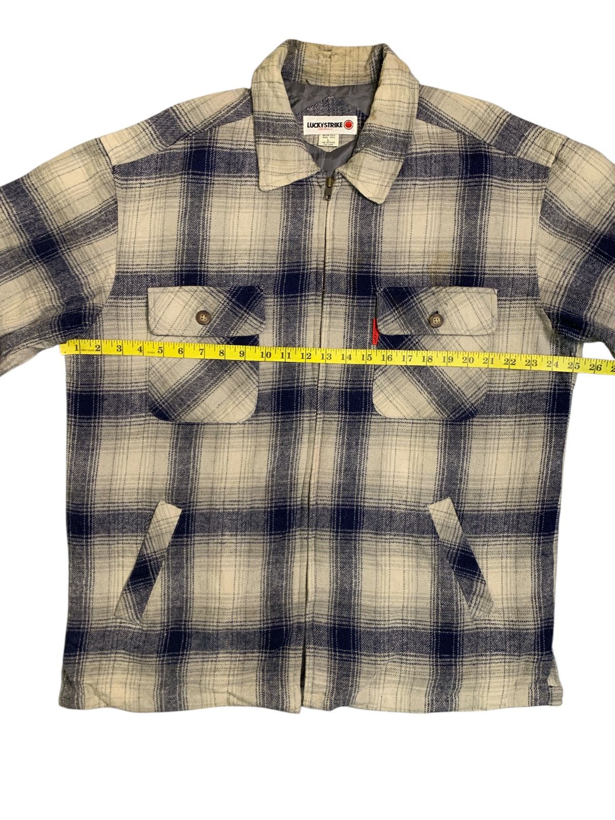 Japanese Brand Rare Design Vintage Lucky Strike Flannel Zipper Light Jacket Size US L / EU 52-54 / 3 - 10 Thumbnail
