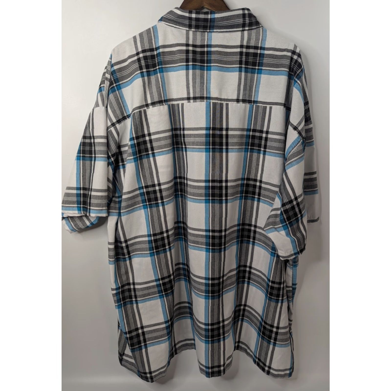 Vintage YAGO Shirt Men’s 5XL White Plaid Button-Up Short Sleeve Baggy Y2K Streetwear Size US XXL / EU 58 / 5 - 6 Thumbnail