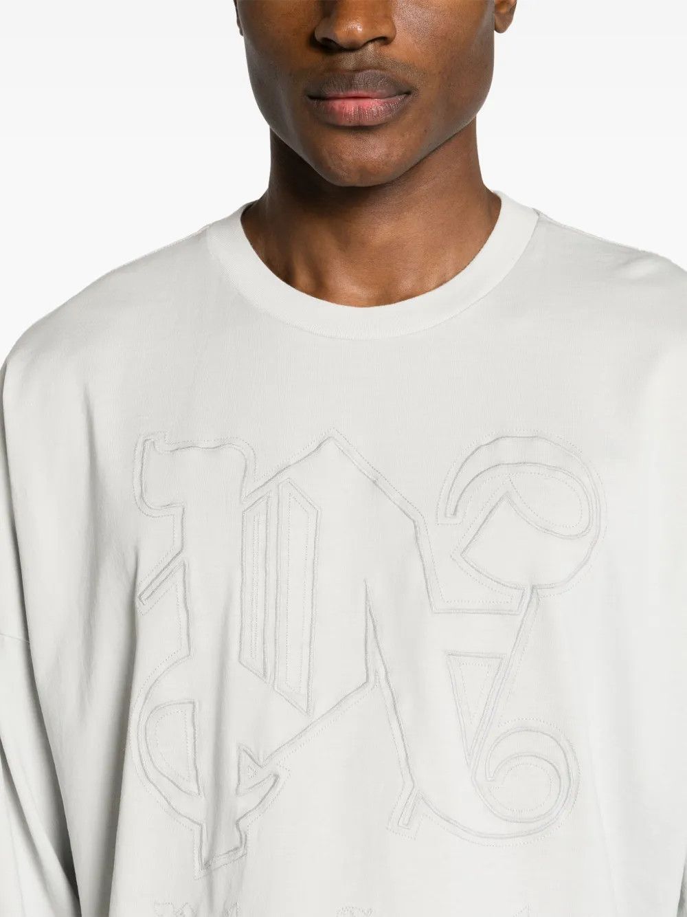 Palm Angels o1y0325 Logo Crewneck T-Shirt in Light Grey Size US XL / EU 56 / 4 - 2 Thumbnail
