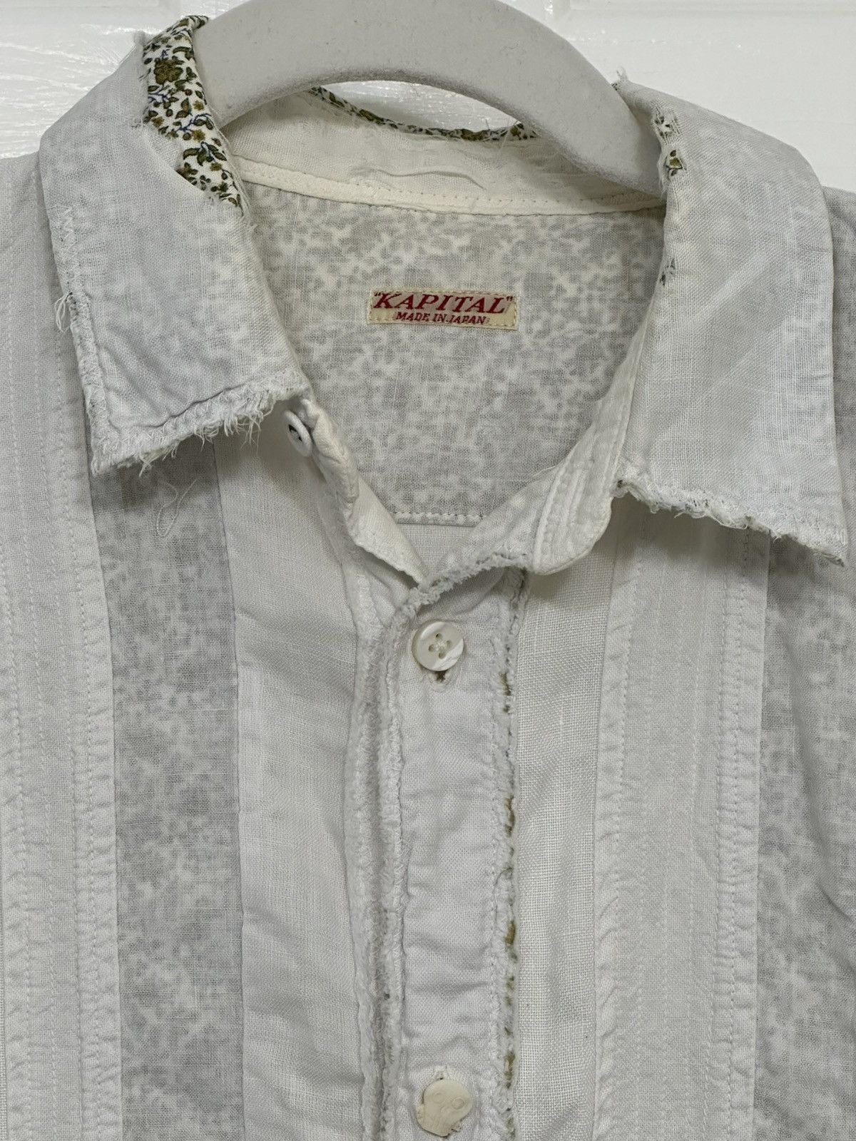Kapital × Vintage Floral Laced White Button Up Size US M / EU 48-50 / 2 - 2 Thumbnail