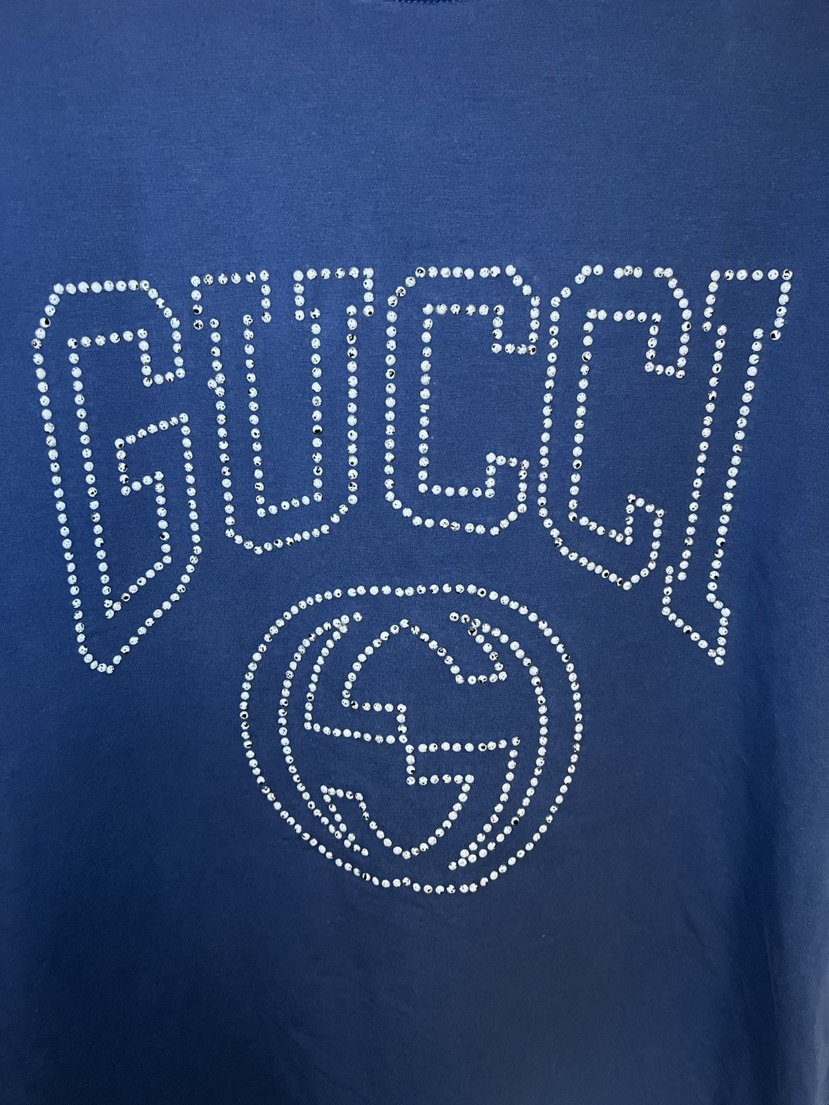 Gucci Gucci Pearl stud logo t-shirt Size US L / EU 52-54 / 3 - 5 Thumbnail