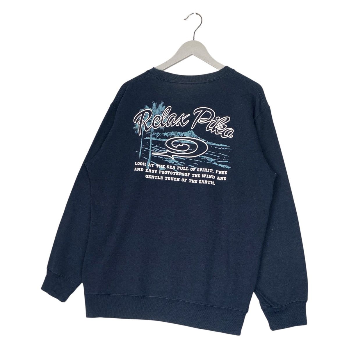 Designer × Vintage Vintage Piko Hawaiian Printed Crewneck Sweatshirt Navy Blue Size US L / EU 52-54 / 3 - 5 Thumbnail