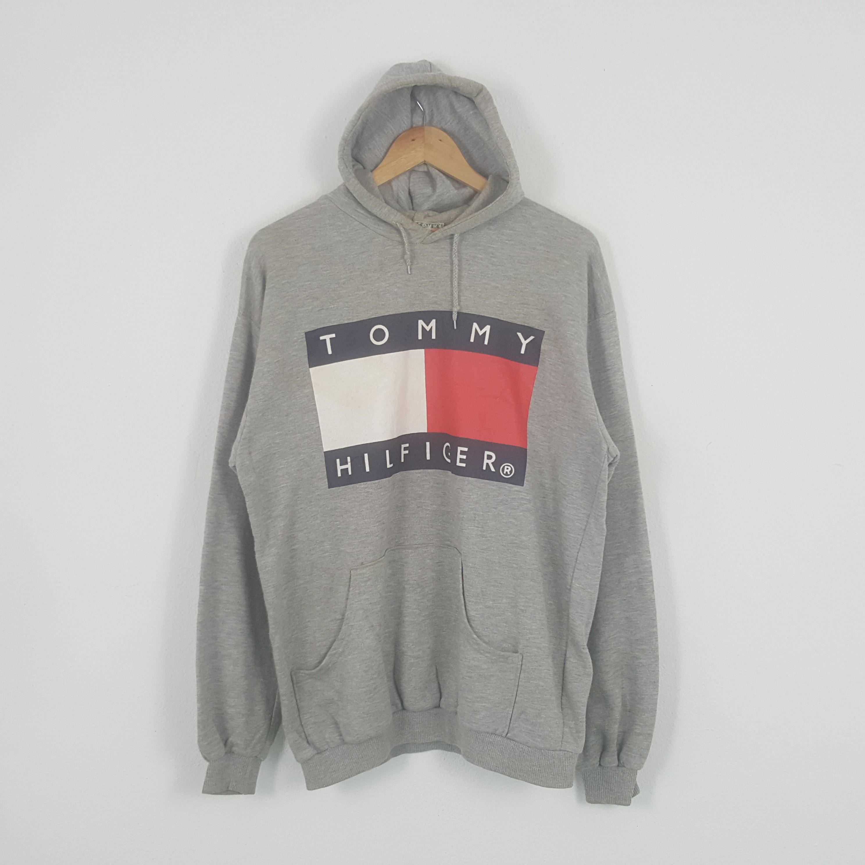 Vintage Tommy Hilfiger Designer Brand Big Logo Hoodies