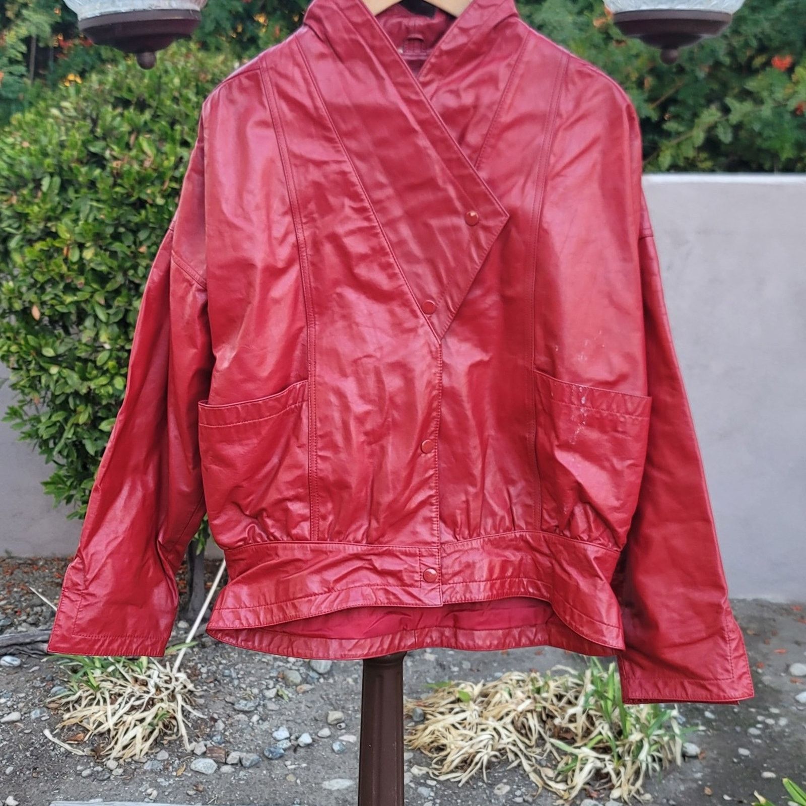 Wilsons Leather Vtg Wilson's Suede & Leather Red Leather Jacket Size L / US 10 / IT 46 - 3 Thumbnail
