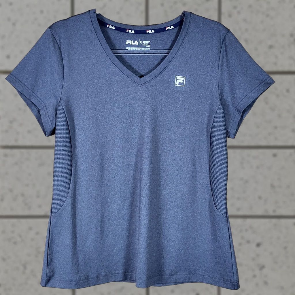 Fila FILA Womens T Shirt V-Neck Activewear Top XL Dark Gray Size XL / US 12-14 / IT 48-50 - 1 Thumbnail