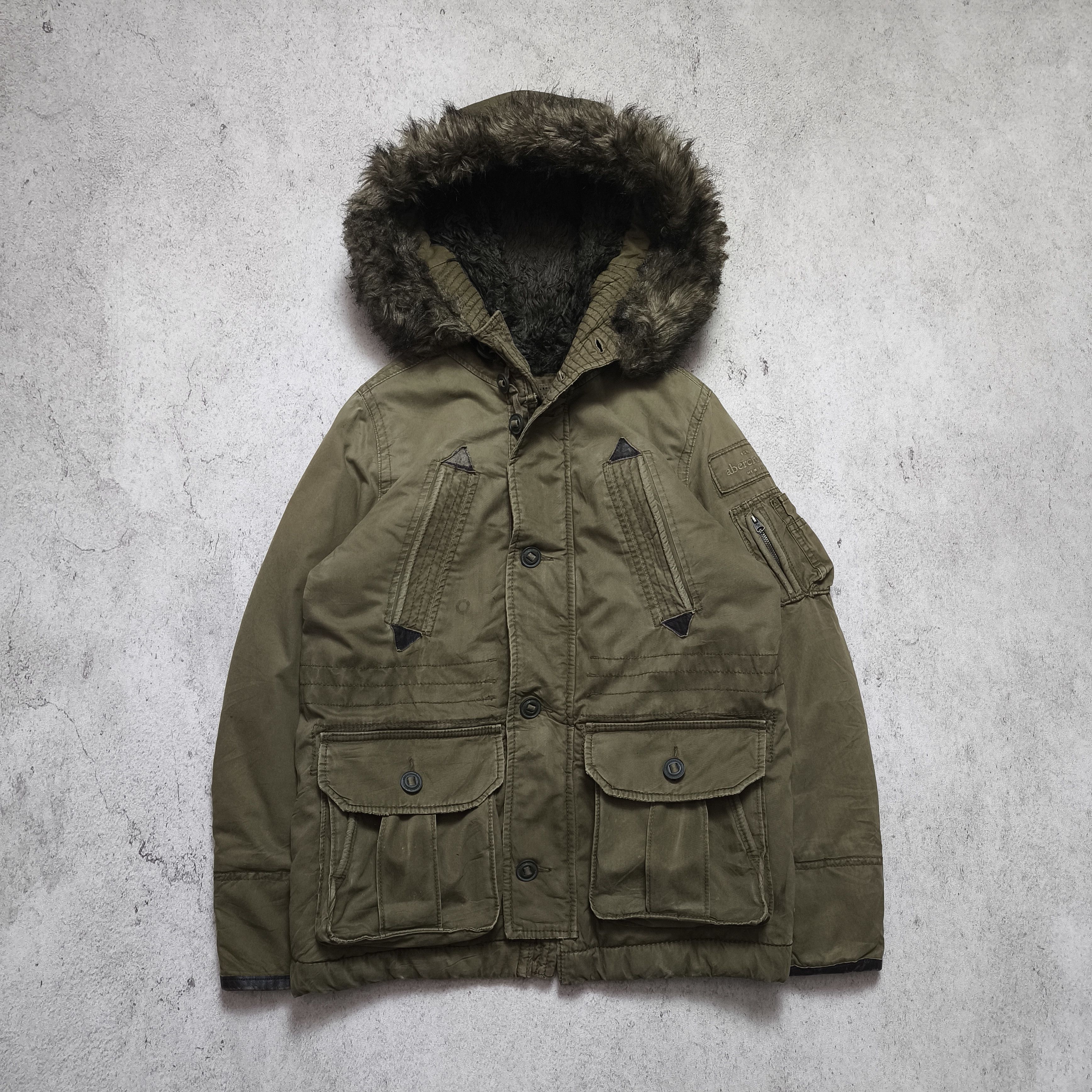 Abercrombie & Fitch Abercrombie MT Washington Military Fur Jacket Size US L / EU 52-54 / 3 - 2 Thumbnail