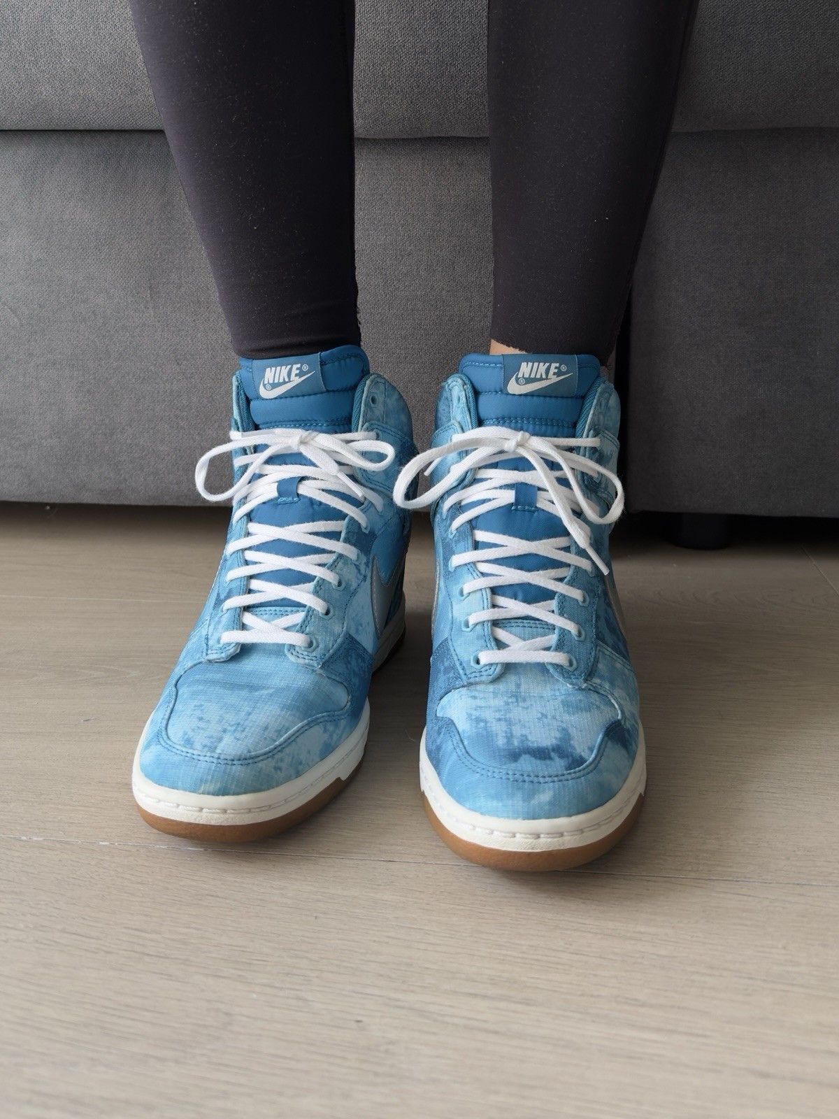 Nike vintage Nike Dunk Sky Print High Blue Water Print Sneaker Size US 7.5 / IT 37.5 - 5 Thumbnail