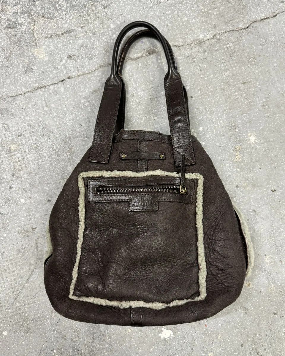 Jean Paul Gaultier × Vintage 1990s Jean Paul Gaultier Brown Leather Shearling Bag Size ONE SIZE - 1 Thumbnail