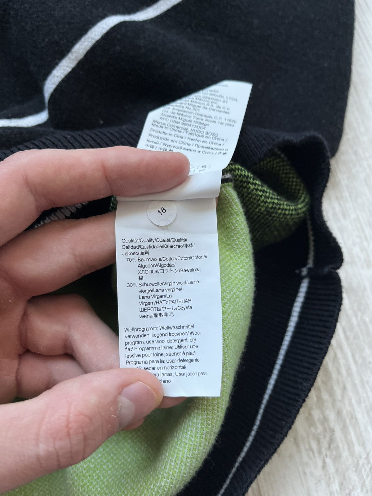 Hugo Boss HUGO OVERSIZED-FIT LOGO WOOL SWEATER 1/4 ZIPPED NECKLINE Size US XL / EU 56 / 4 - 9 Thumbnail