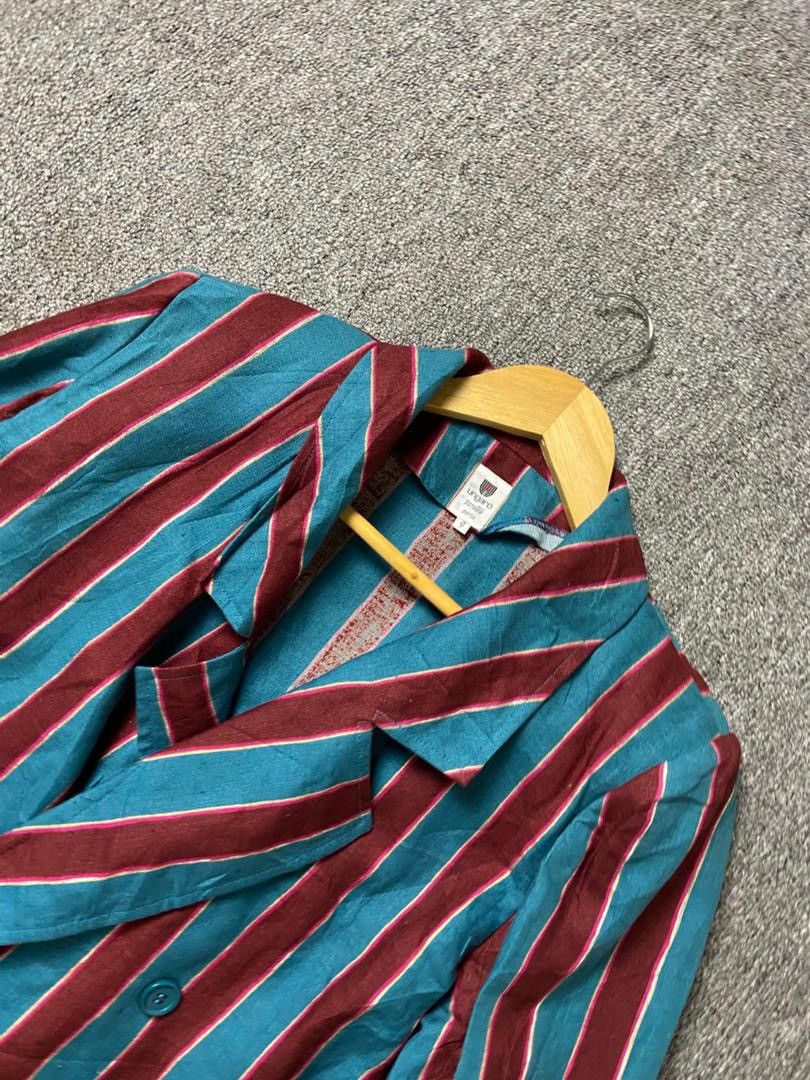 Japanese Brand UNGARO Brand Double Breasted Stripes Crop Blazer (191) Size XS / US 0-2 / IT 36-38 - 8 Thumbnail