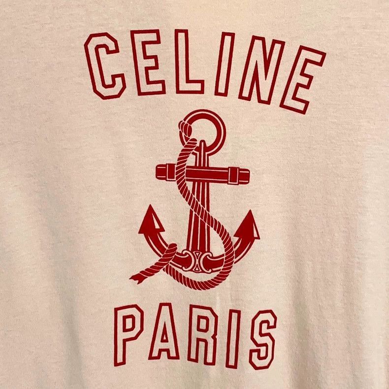 Celine Celine Logo Print Cotton TShirt Size L Size US L / EU 52-54 / 3 - 4 Thumbnail