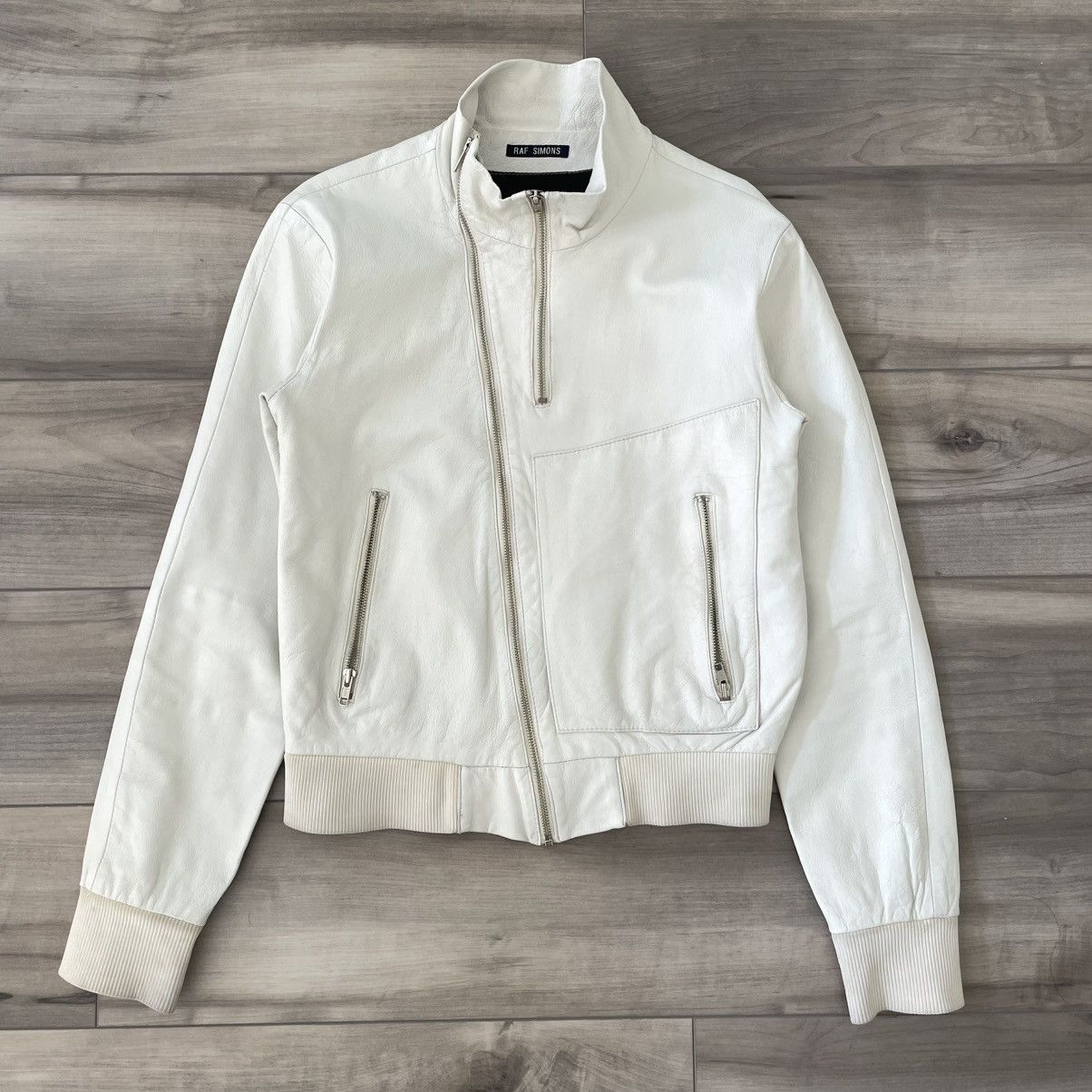 Raf Simons Raf Simons AW1997 Assymetrical Leather Jacket Size US M / EU 48-50 / 2 - 1 Thumbnail