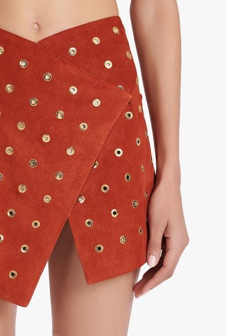 Balmain o1y0625 Mini Skirt in Brown Size 28" / US 6 / IT 42 - 2 Thumbnail