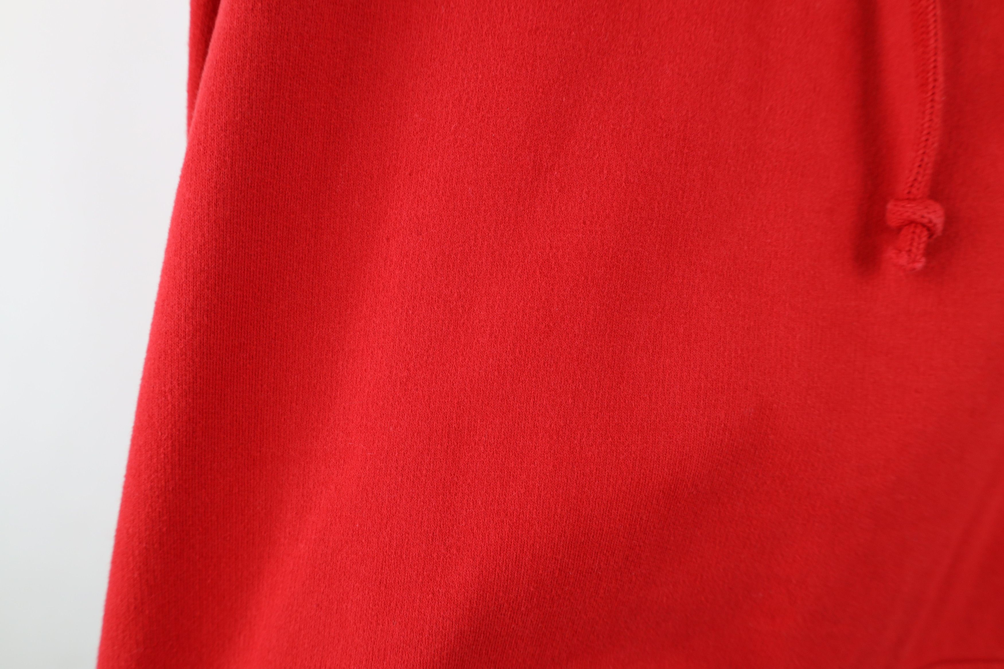 Vintage Vintage 90s Y2K Blank Heavyweight Hoodie Sweatshirt Red Size US XXL / EU 58 / 5 - 5 Thumbnail
