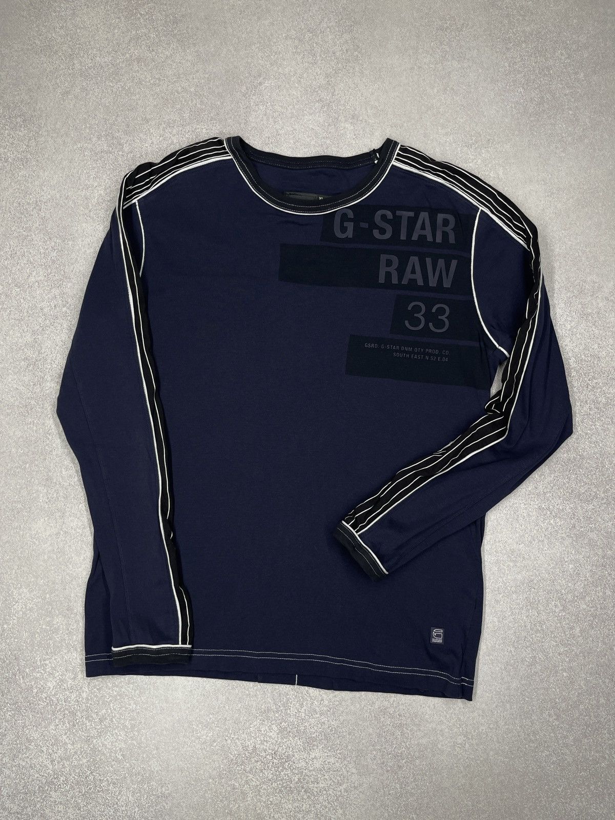 G-Star Vintage G Star Raw Vernon Longsleeve Navy Big Logo Size US XL / EU 56 / 4 - 2 Thumbnail