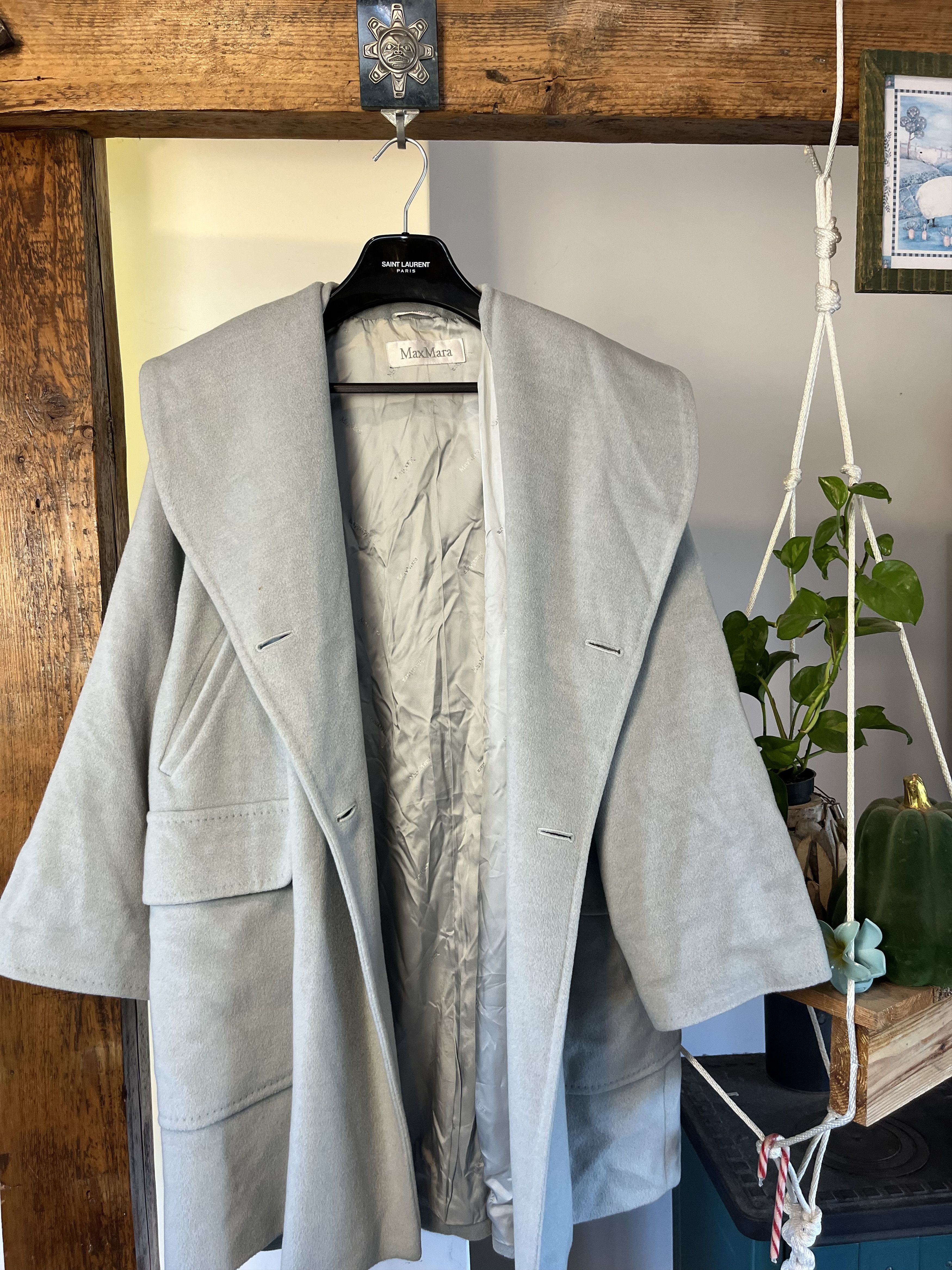 Max Mara Max Mara Wool Cashmere Baby Blue Coat Size XL / US 12-14 / IT 48-50 - 3 Thumbnail