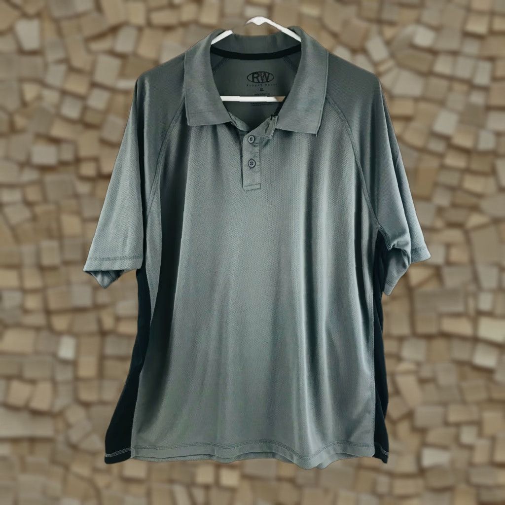 Vintage RW Rugged Wear Polo Shirt Men XL Gray Short Sleeve 1/4 Button Up Quickdry Polo, Golf, Modern, Reg, 100% Polyester, Solid, Brand Rugged Wear, Men Size US XL / EU 56 / 4 - 1 Thumbnail