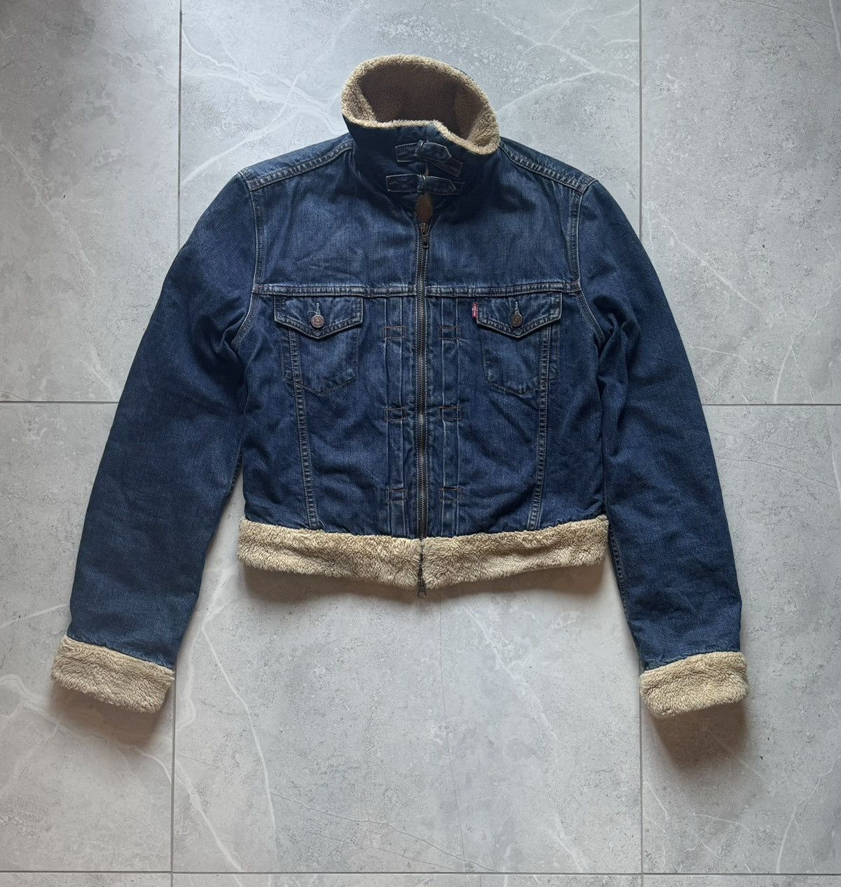 Levi's Levis vintage sherpa denim jeans jacket rare Size L / US 10 / IT 46 - 1 Thumbnail