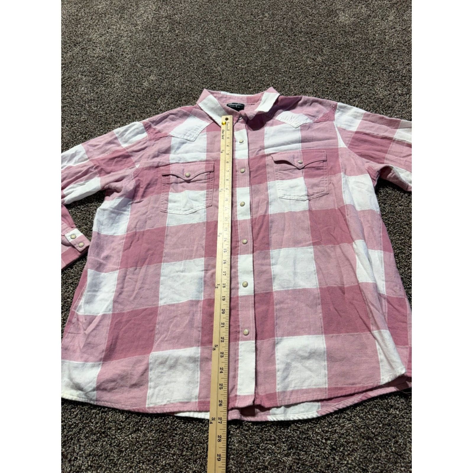 Wrangler Wrangler Retro Women's Shirt 2XL Pink Plaid Distress Sparkle Snap Button-Up Casual Western Vintage: No Size XXL / US 16-18 / IT 52-54 - 5 Thumbnail