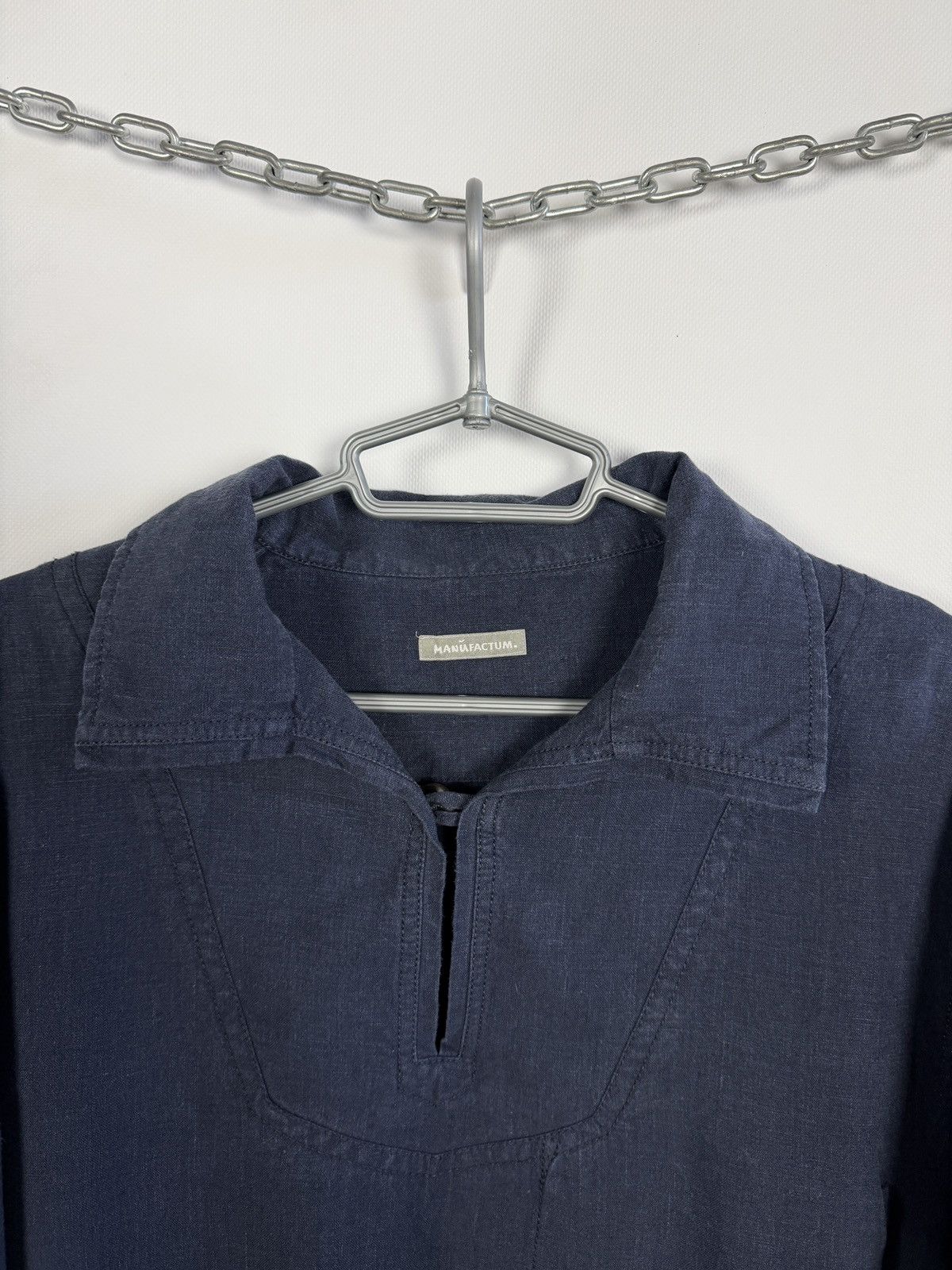 Vintage Manufactum Workwear Linen Shirt Vintage Half Button Pullover Size US L / EU 52-54 / 3 - 6 Thumbnail