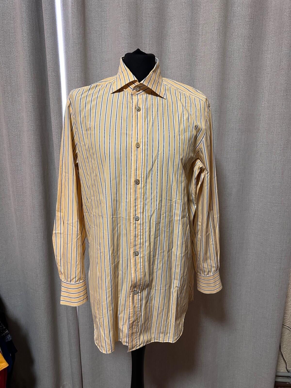 Kiton Kiton Stripe Print Button Up Shirt Men's Size 16.5/42 Size US L / EU 52-54 / 3 - 1 Thumbnail