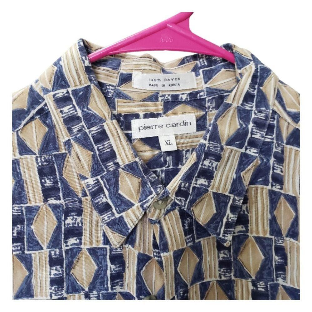 Pierre Cardin CT1538 Pierre Cardin Vintage Men's Tan & Blue Shirt XL Size US XL / EU 56 / 4 - 2 Thumbnail