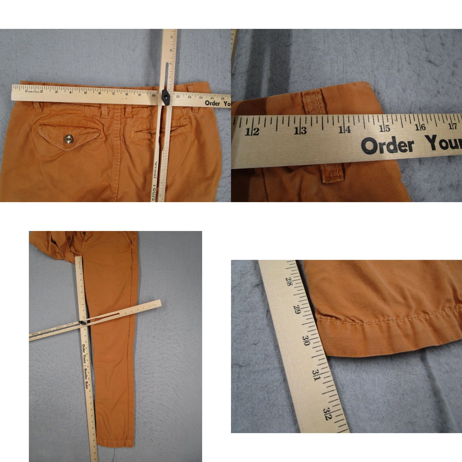 The West Is Dead VINTAGE The West is Dead Pants Mens 29 Orange Slim Cuffed Hem Made USA Casual Size US 29 - 8 Thumbnail