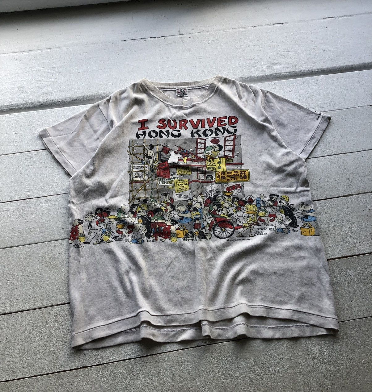 Band Tees I SURVIVED HONG KONG DIM SUM SINGLE STITCH T-SHIRT 90s Size US L / EU 52-54 / 3 - 1 Thumbnail