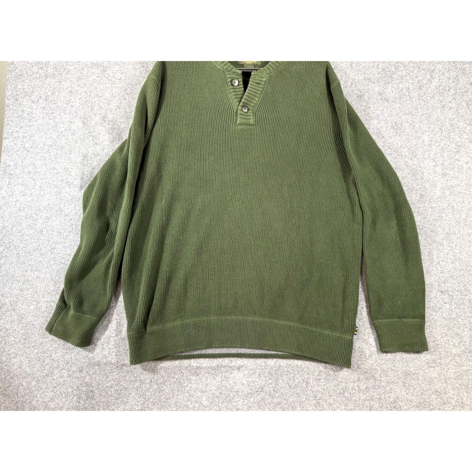 Eddie Bauer VINTAGE? Eddie Bauer Heavy Henley Sweater Mens XL Tall Green Ribbed Knit Pullover Outdoor Size US XL / EU 56 / 4 - 4 Thumbnail